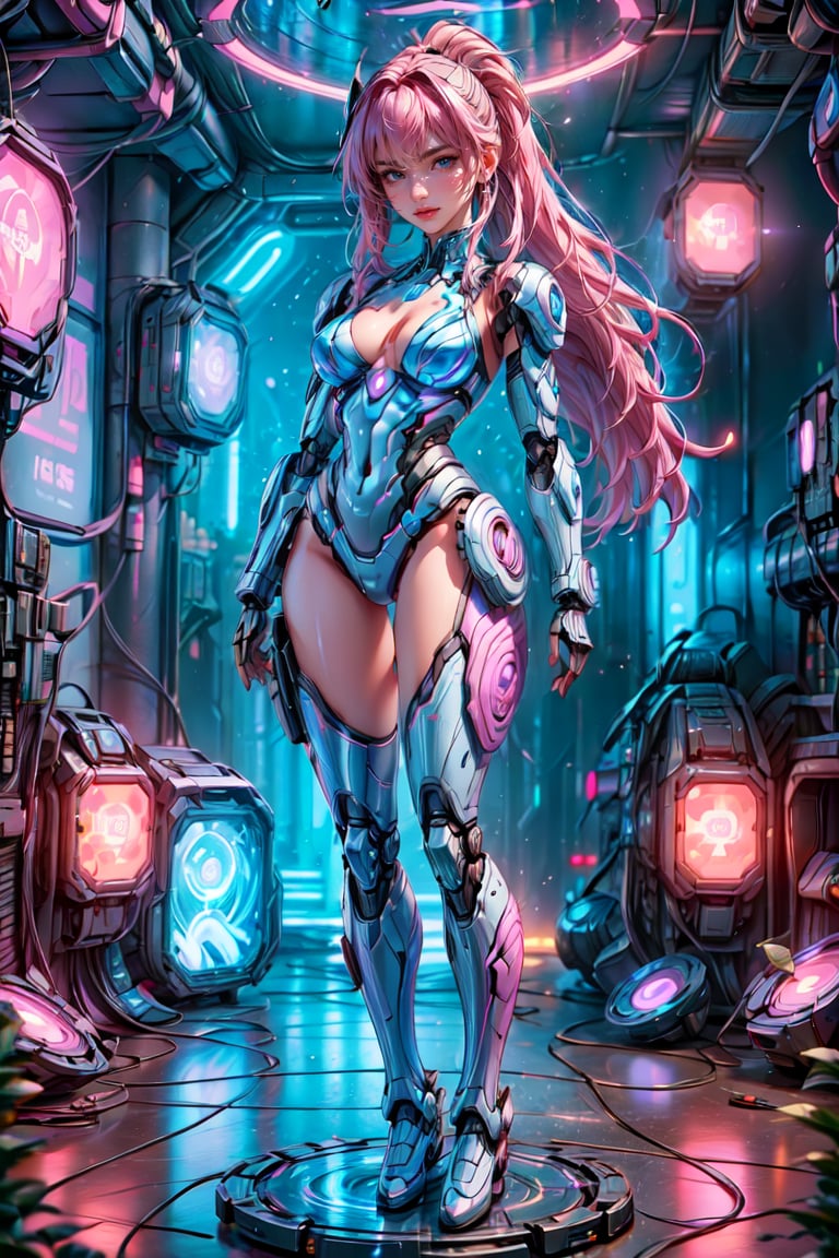 (1girl), solo, perfect figure, Pink hair, long hair, delicate face, Bikini Mecha, Cyberpunk scene, (Mecha Anime Figurine:1.5), (Depth of field:1.2),
(Masterpiece, Best Quality, 8k:1.2), (Ultra-Detailed, Highres, Extremely Detailed, Absurdres, Incredibly Absurdres, Huge Filesize:1.1), (Cyberpunk Style:1.3), By Futurevolab, Neon Lights, Futuristic Cityscape, High-Tech Ambiance. ,Mecha,Mecha Anime Figurine