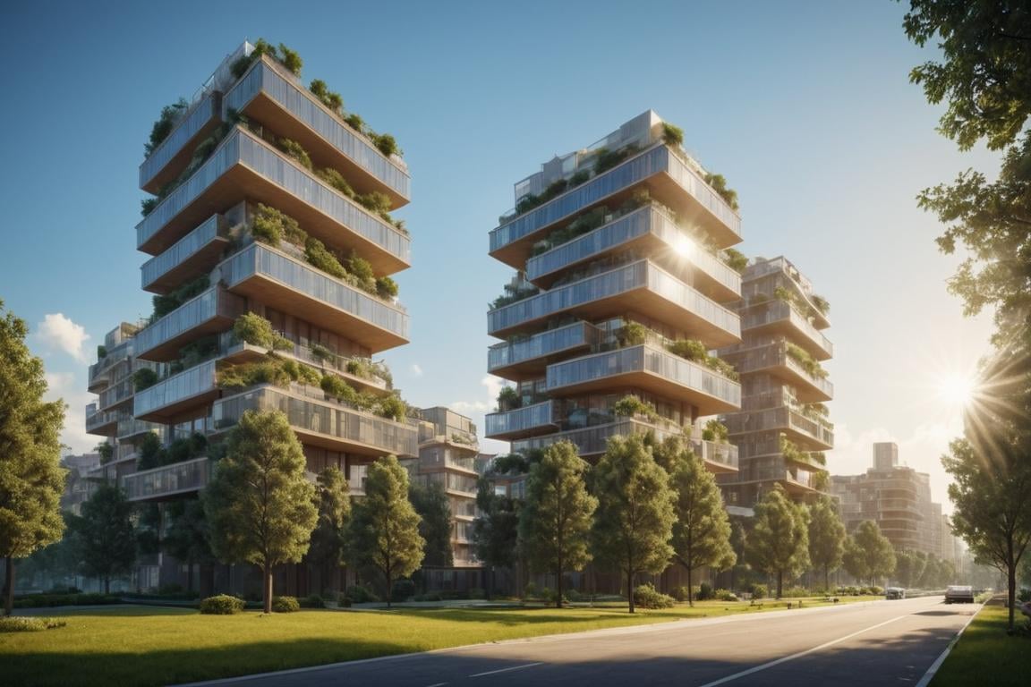 (((Modern style architecture,  Housing complex))),  outdoors by HHM on Tensor.Art