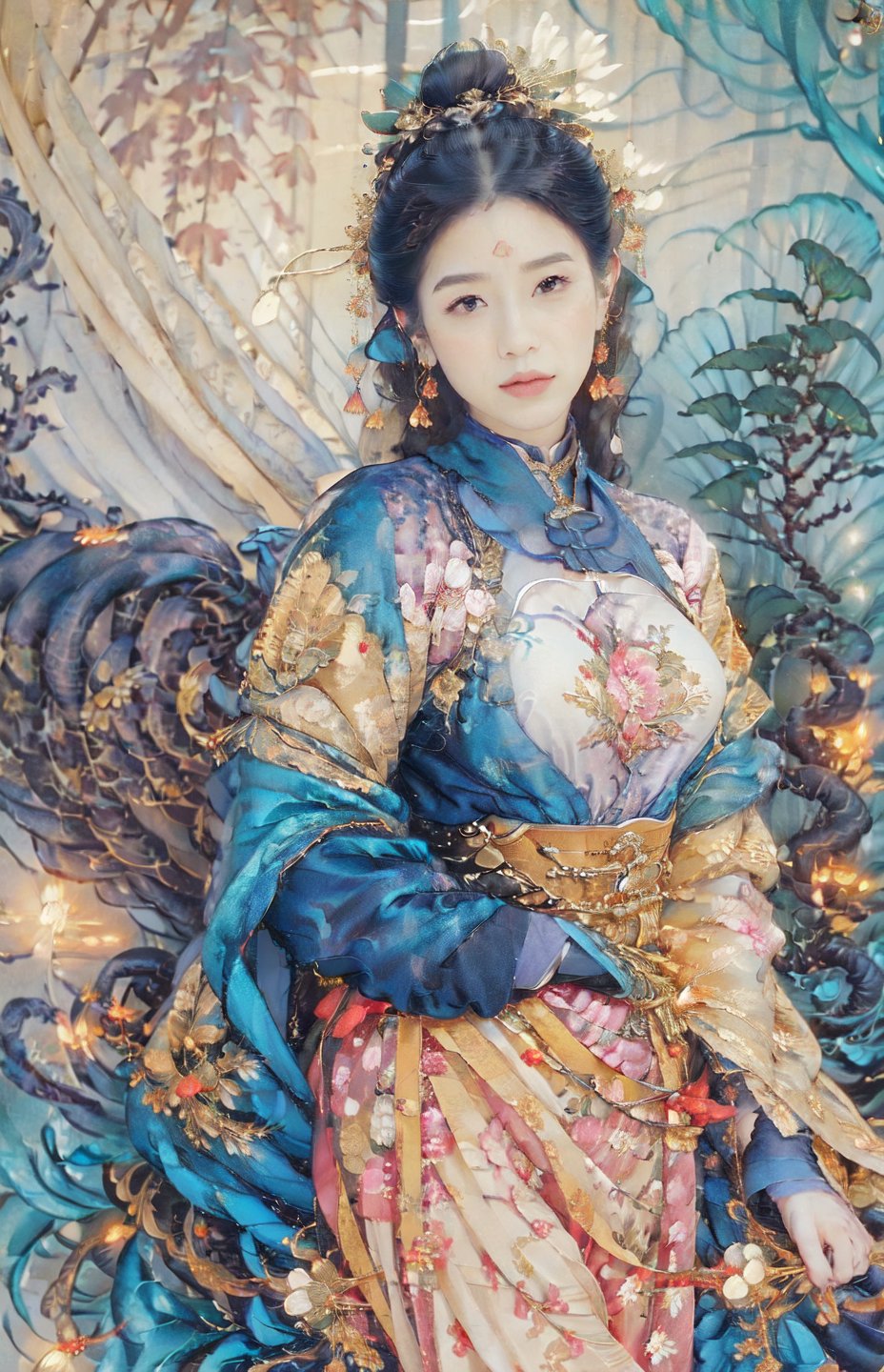 ANCIENT_CHINESE_CASTLE_GARDEN_BACKGROUND, (((masterpiece))), (((best quality))), , (best illustration),(best shadow), ((an extremely delicate and beautiful)),Embody the allure of an ancient princesse, exuding beauty, sensuality, and charm. mesmerizing eyes, conveying mystery and allure. Elegant and alluring, a slender physique, and an aura of mystique. ANCIENT traditional hanfu, adorned with intricate patterns or ornate details.  seductive graceful pose, ,CharmaineR01