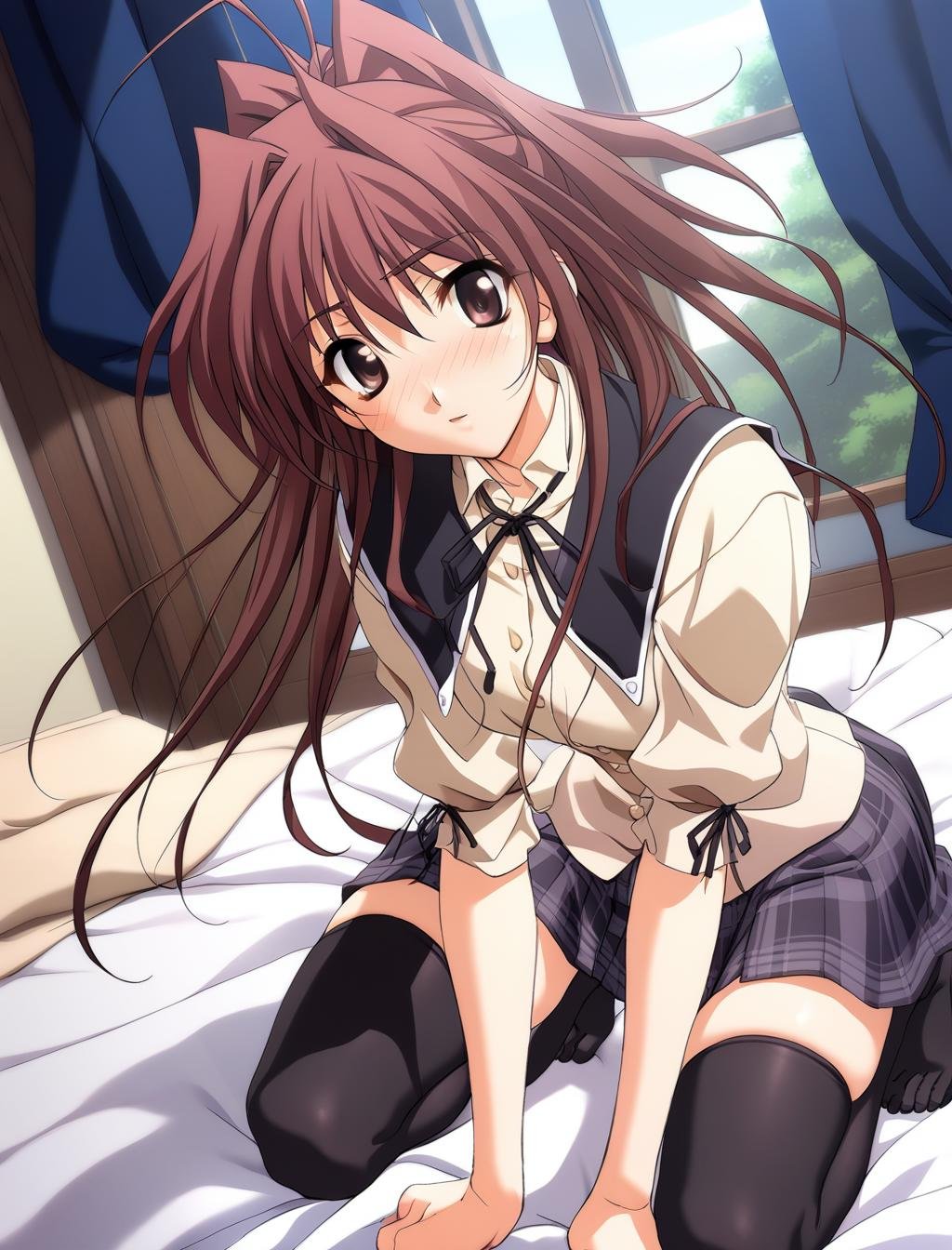 1girl,  Fujiwara Miyabi,  school uniform by CruZz127 on Tensor.Art