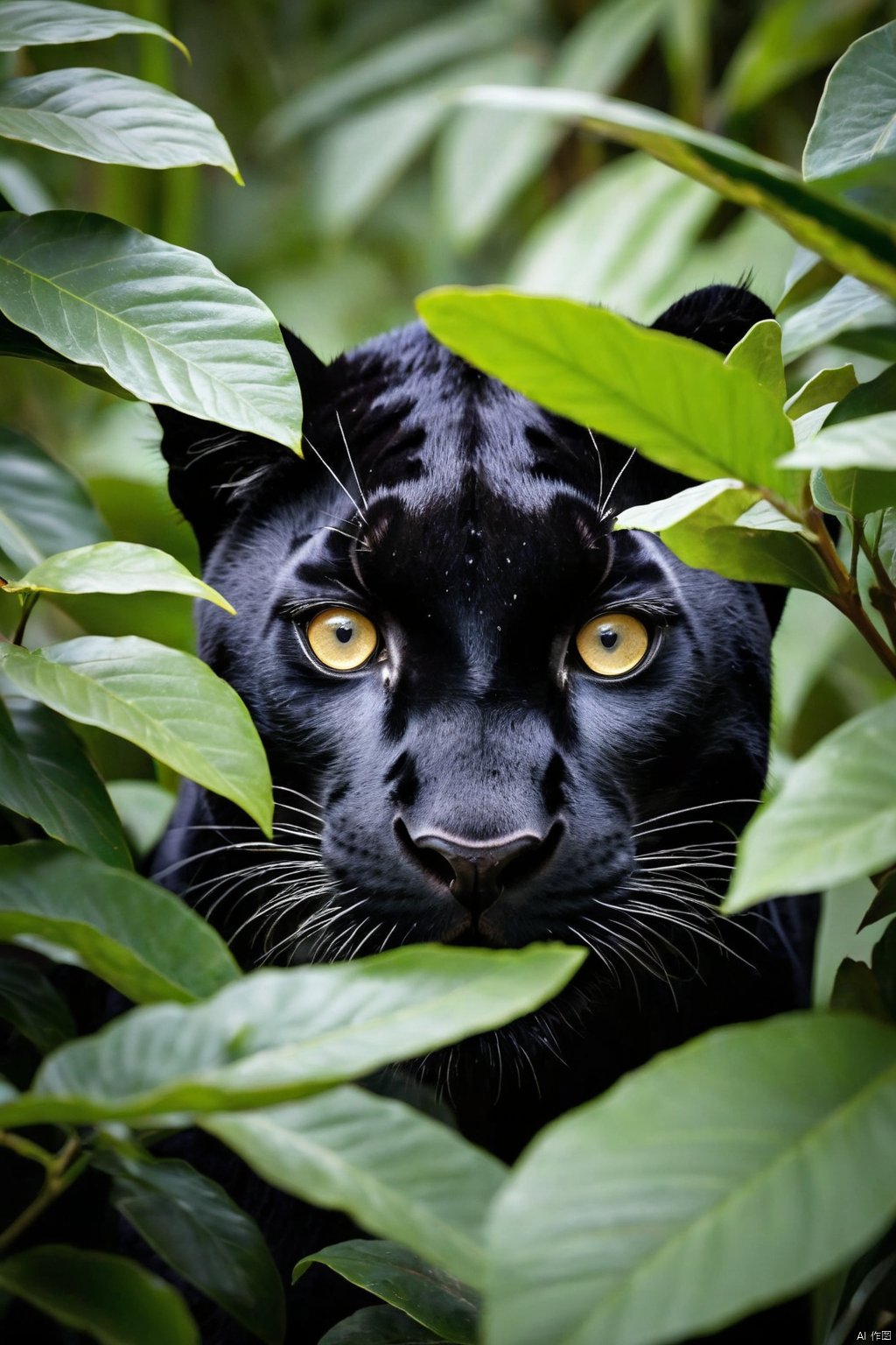  professional macro shot, national geographic photo, national geographic photo shoot, panther face close up hiding behind bushes, evil pupil, hunting the prey, fierce animal, hide & seek,
 award winning nature photo, natural beauty, national geographic photography, by Alison Geissler, national geographic photo , bashful expression, bokke, 
 telescopic shot,