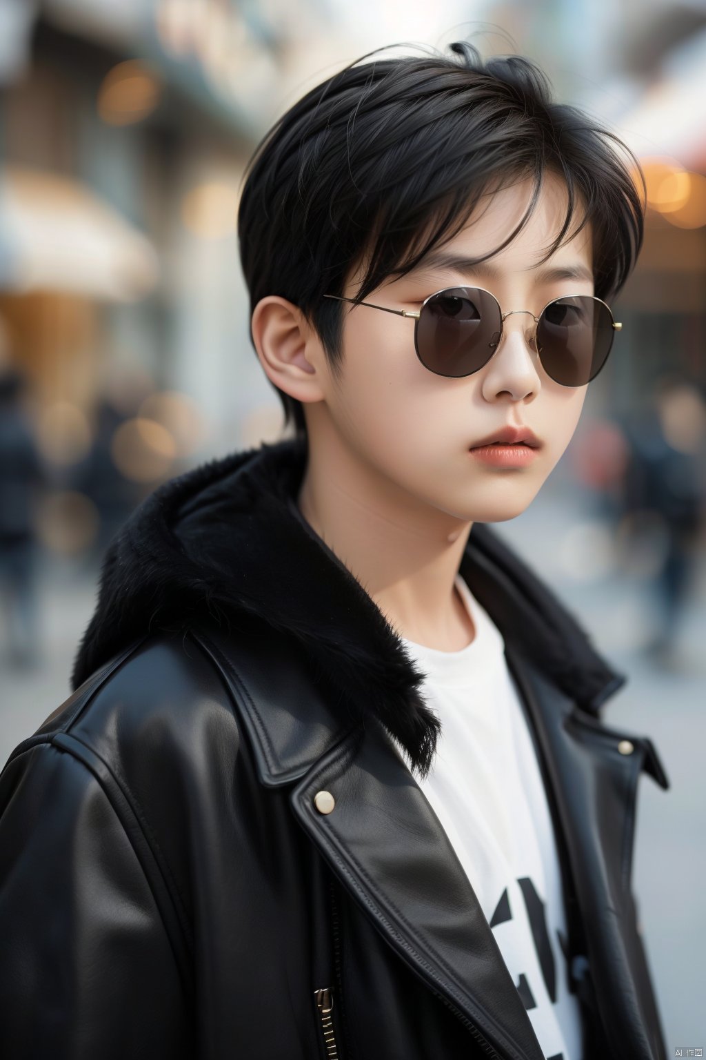 solo,  looking at viewer,  black hair by 蔚蓝Blue on Tensor.Art