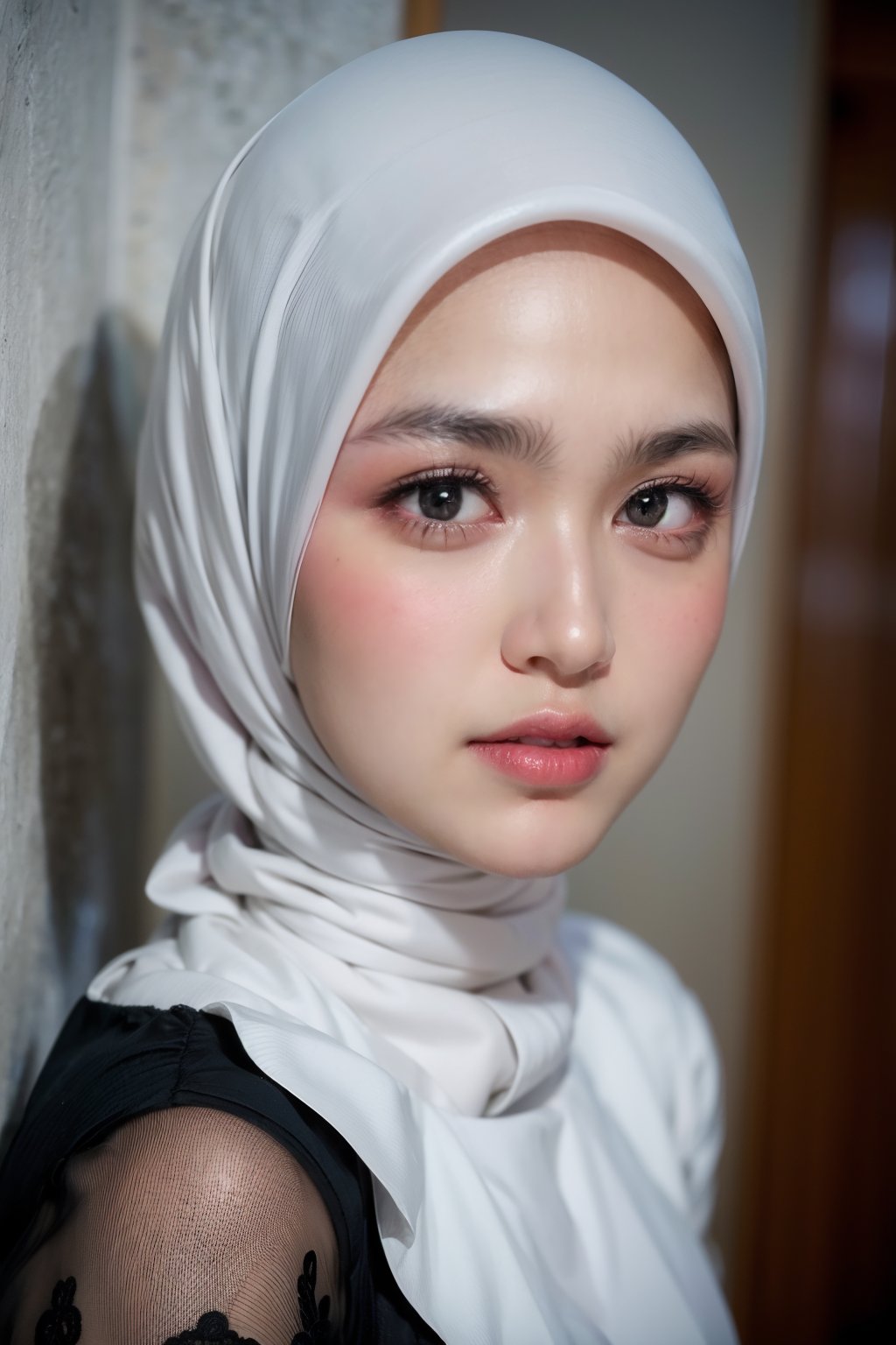 Close up,
1 girl, solo, looks, enjoying, looking at viewer, hijab 

,D1AMOND,ar1n,Masterpiece,C1SYU