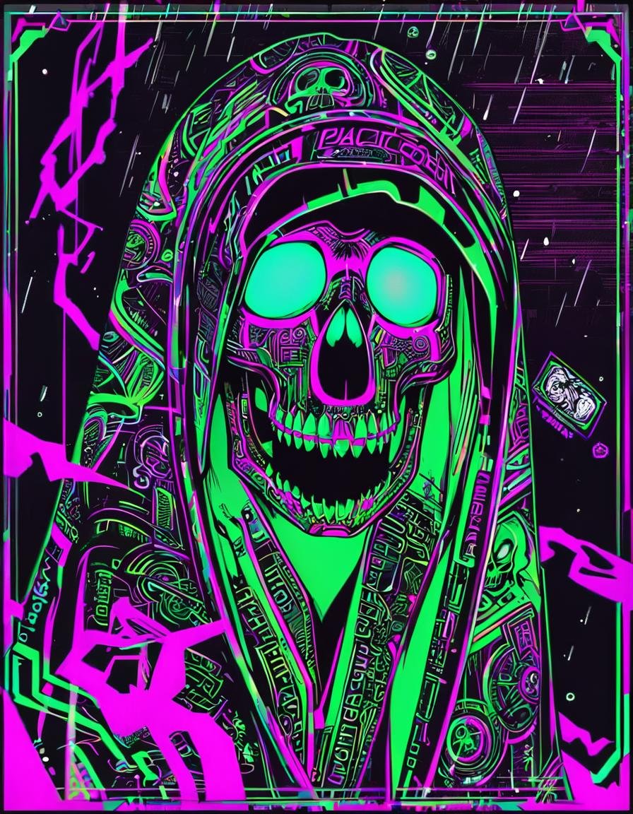 Neon noir rainbow theme,  monochrome,  glowing by Lembont on Tensor.Art