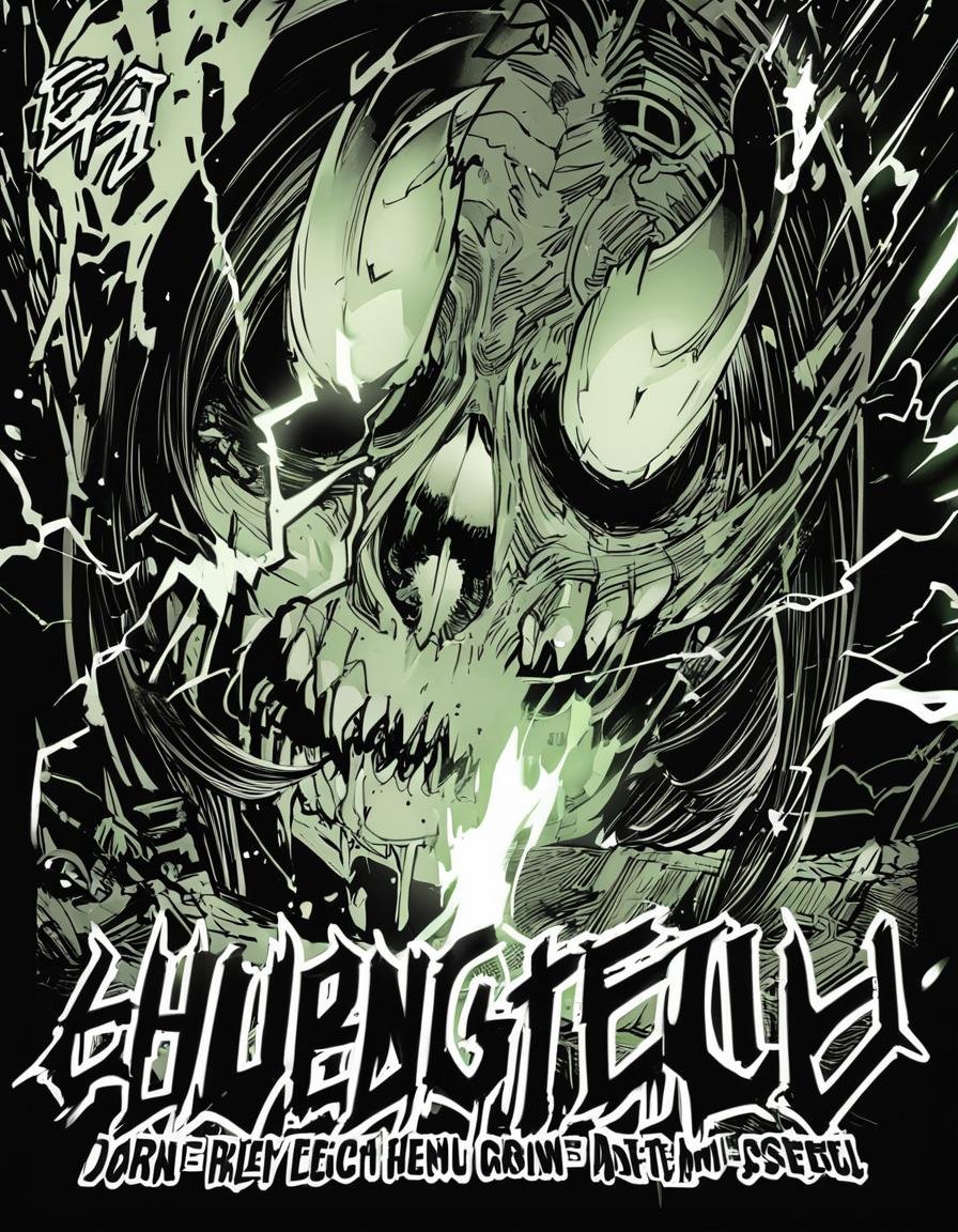 Horror-themed green theme,  monochrome,  glowing by Lembont on Tensor.Art