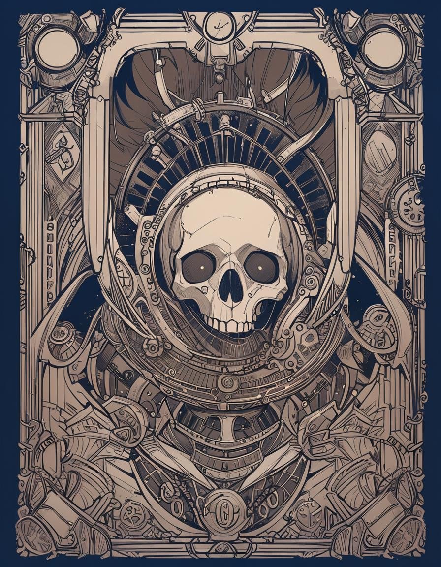 Steampunk style blue theme,  monochrome,  glowing by Lembont on Tensor.Art