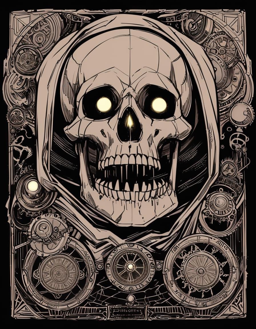 Steampunk style multicolored theme,  monochrome,  glowing by Lembont on Tensor.Art