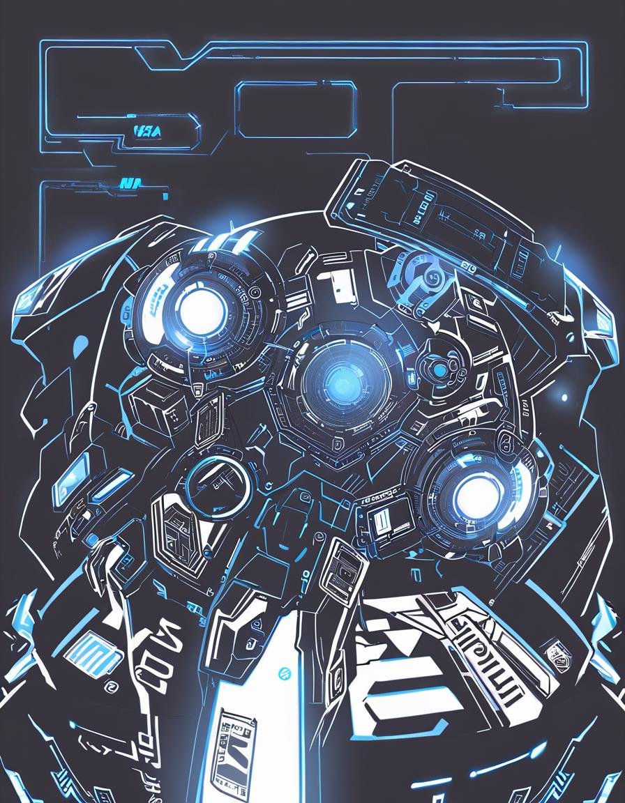 Techwear fashion blue theme,  monochrome,  glowing by Lembont on Tensor.Art