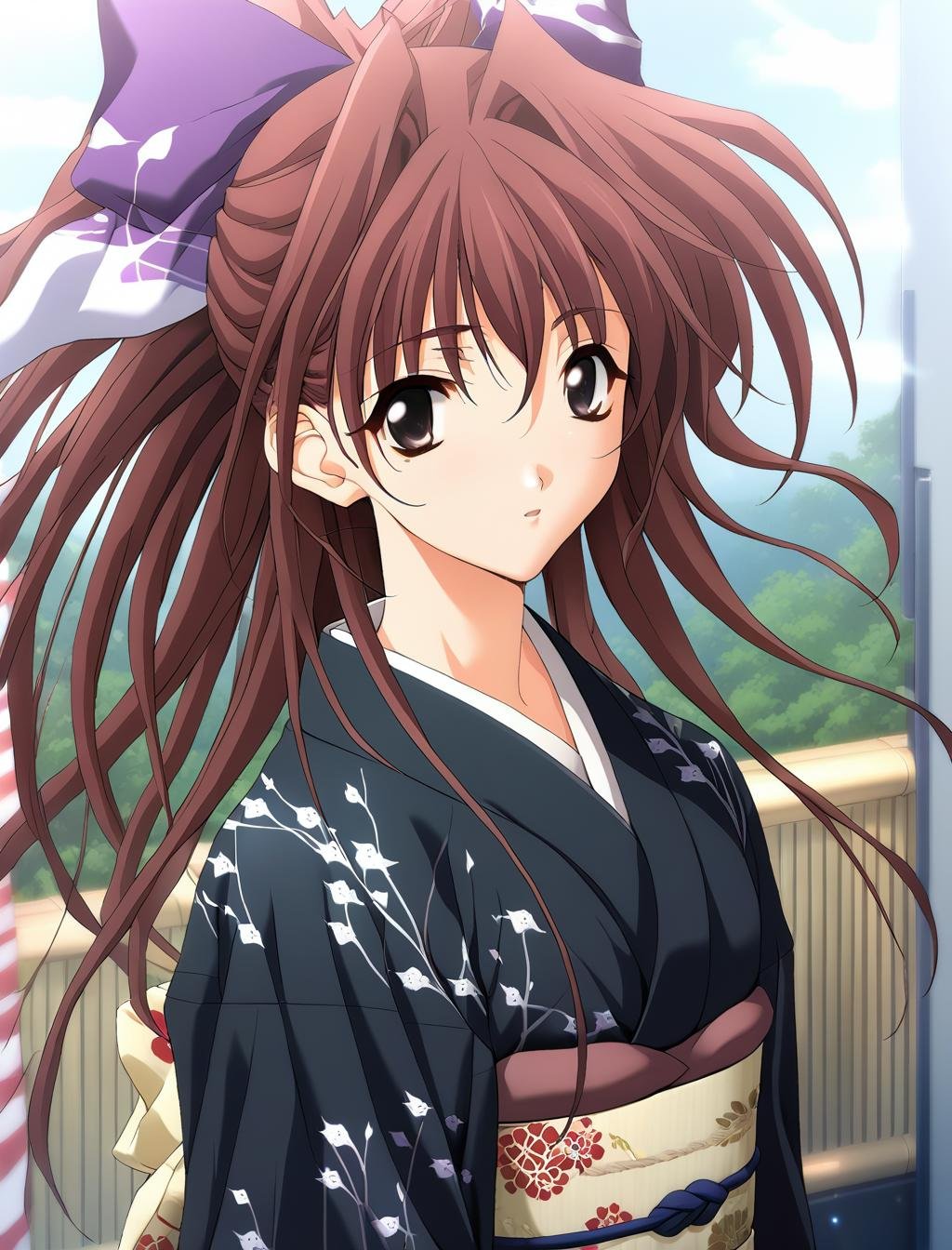 1girl,  Fujiwara Miyabi,  black kimono by CruZz127 on Tensor.Art