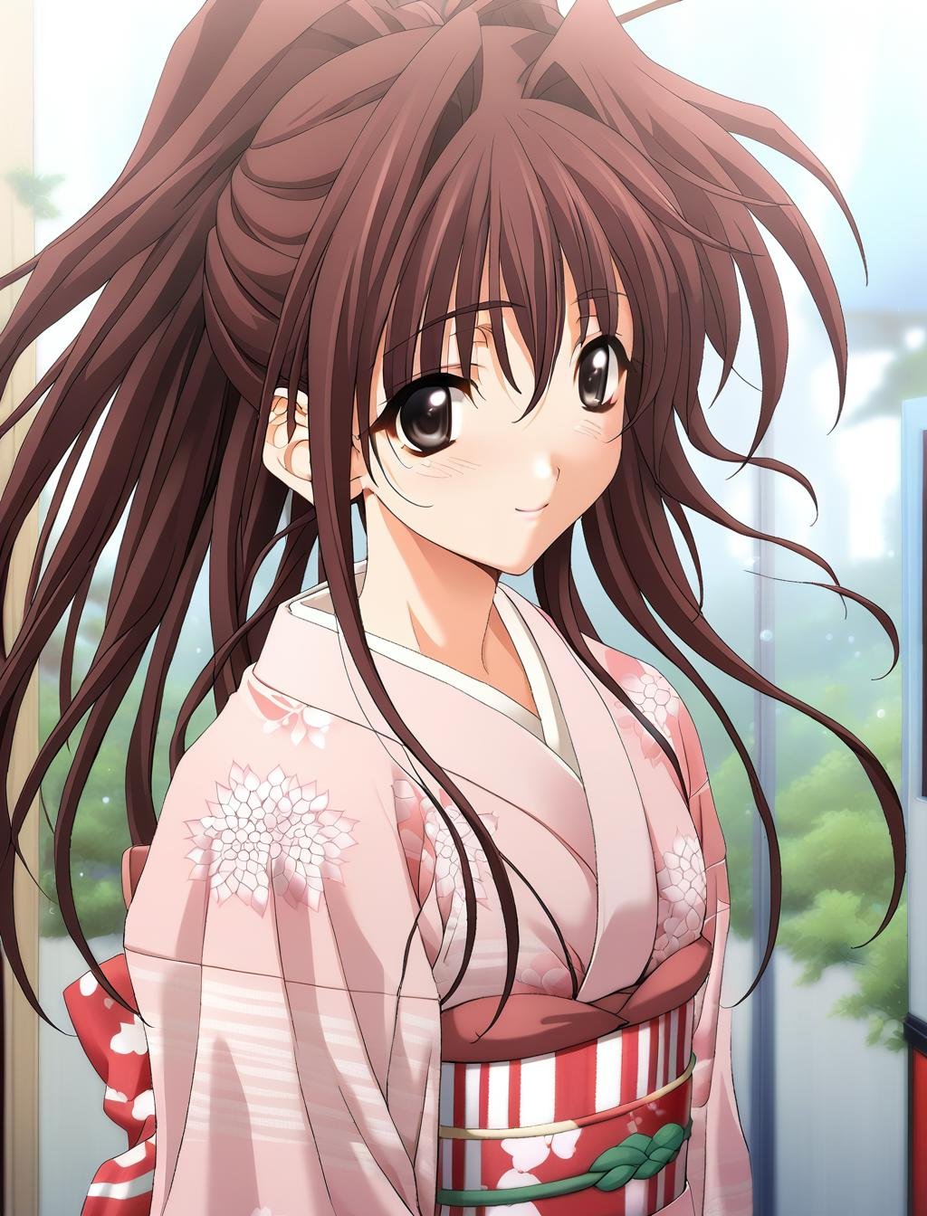 1girl,  Fujiwara Miyabi,  pink kimono by CruZz127 on Tensor.Art