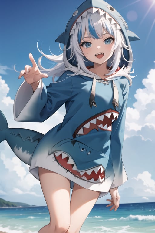 gura gawr,  blue hair,  grey hair by miaomiao on Tensor.Art