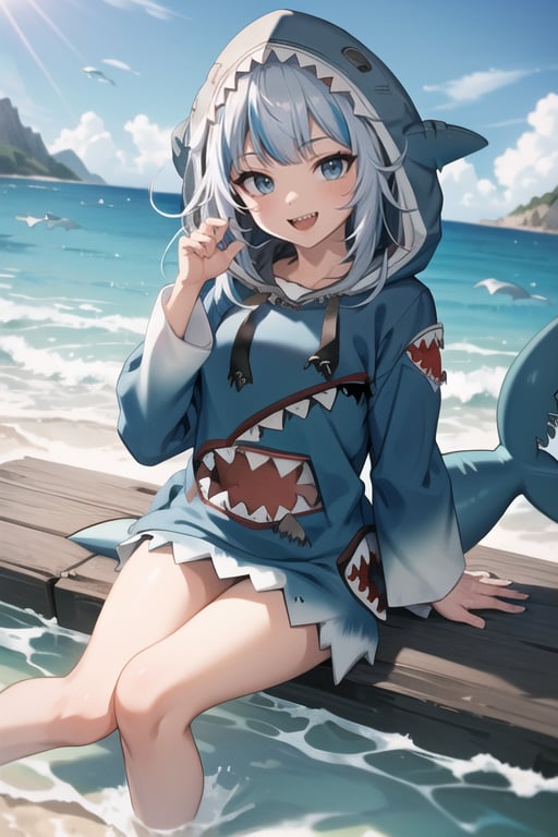 gura gawr,  blue hair,  grey hair by miaomiao on Tensor.Art