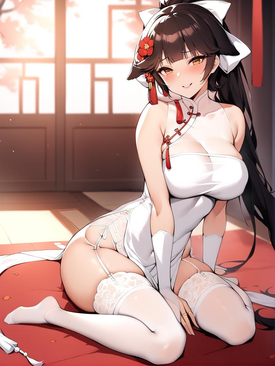 takao_\(azur_lane\),  hair flower,  chinese clothes by sk on Tensor.Art