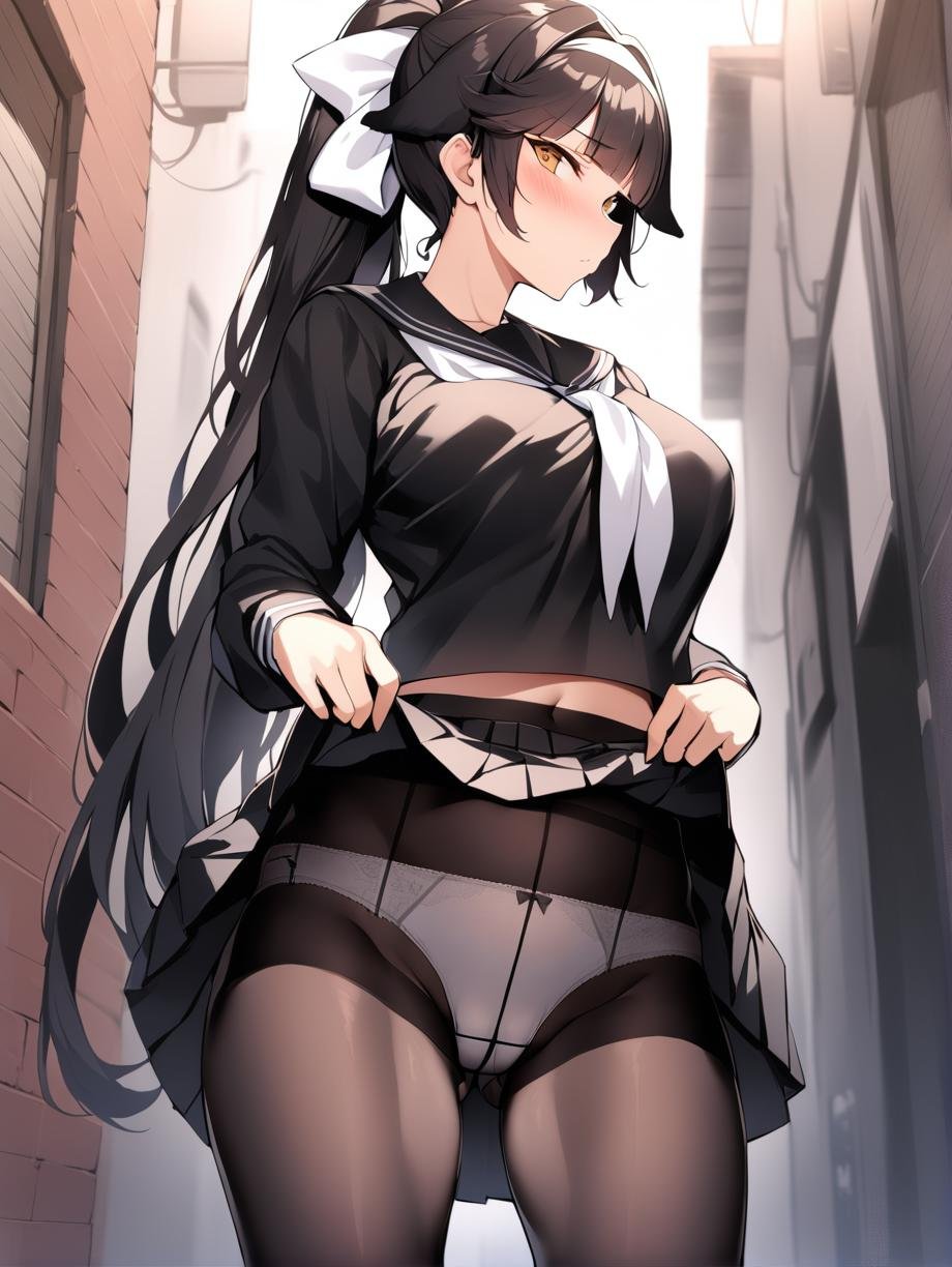 takao_\(azur_lane\),  long hair,  black serafuku by sk on Tensor.Art