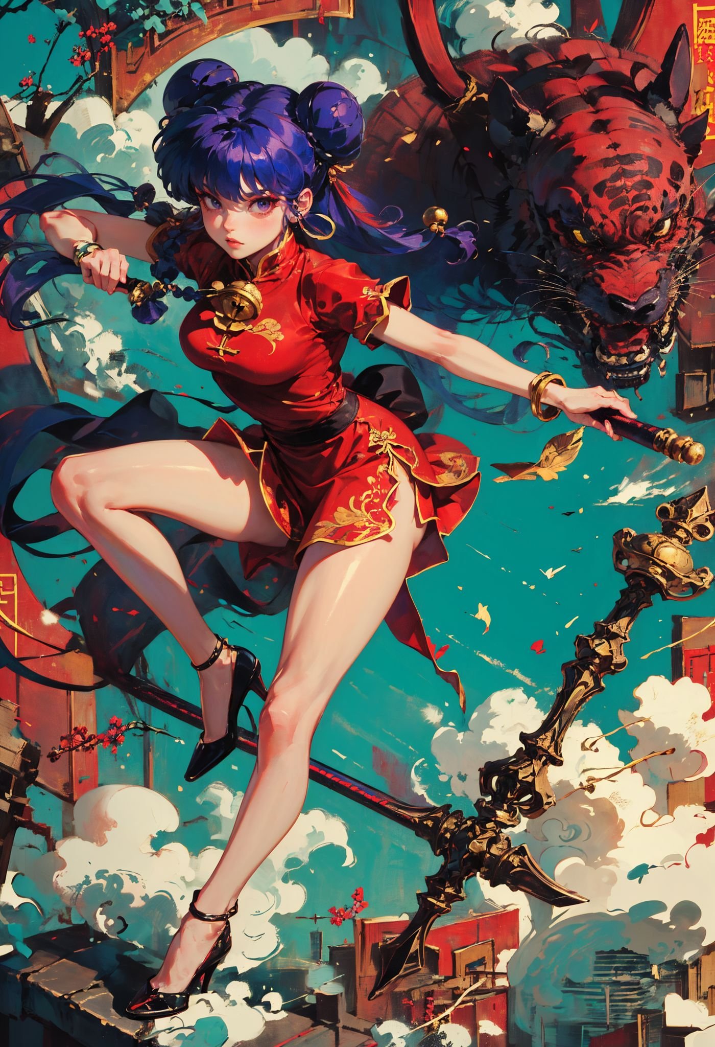 xuer Shampoo,  1girl,  shampoo \(ranma 1/2\) by Ttan on Tensor.Art