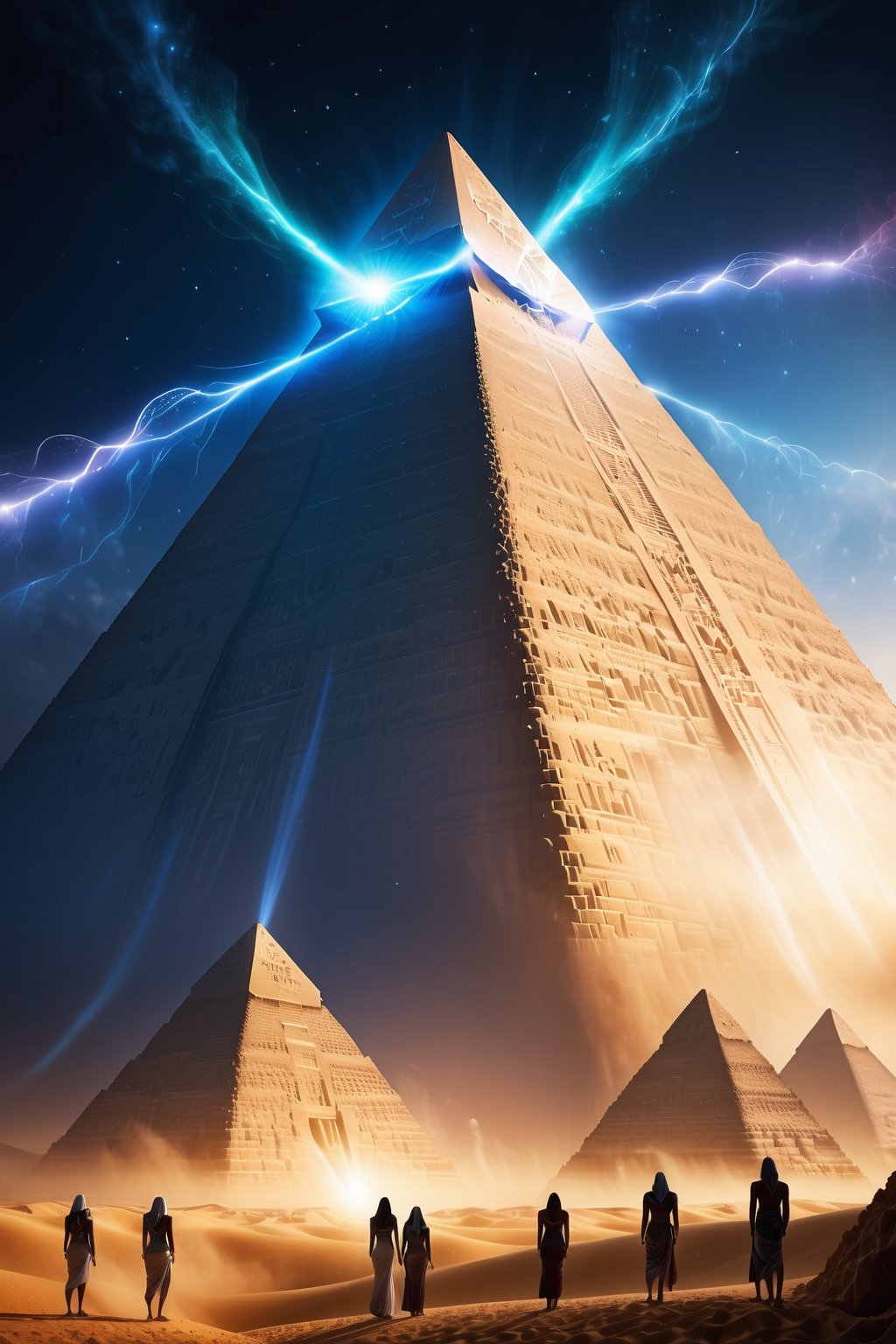 Transport yourself to a realm of mystery and intrigue - picture the Egyptian pyramids shrouded in a mysterious mist, while UFOs dart through the sky, leaving behind a trail of sparkling lights.