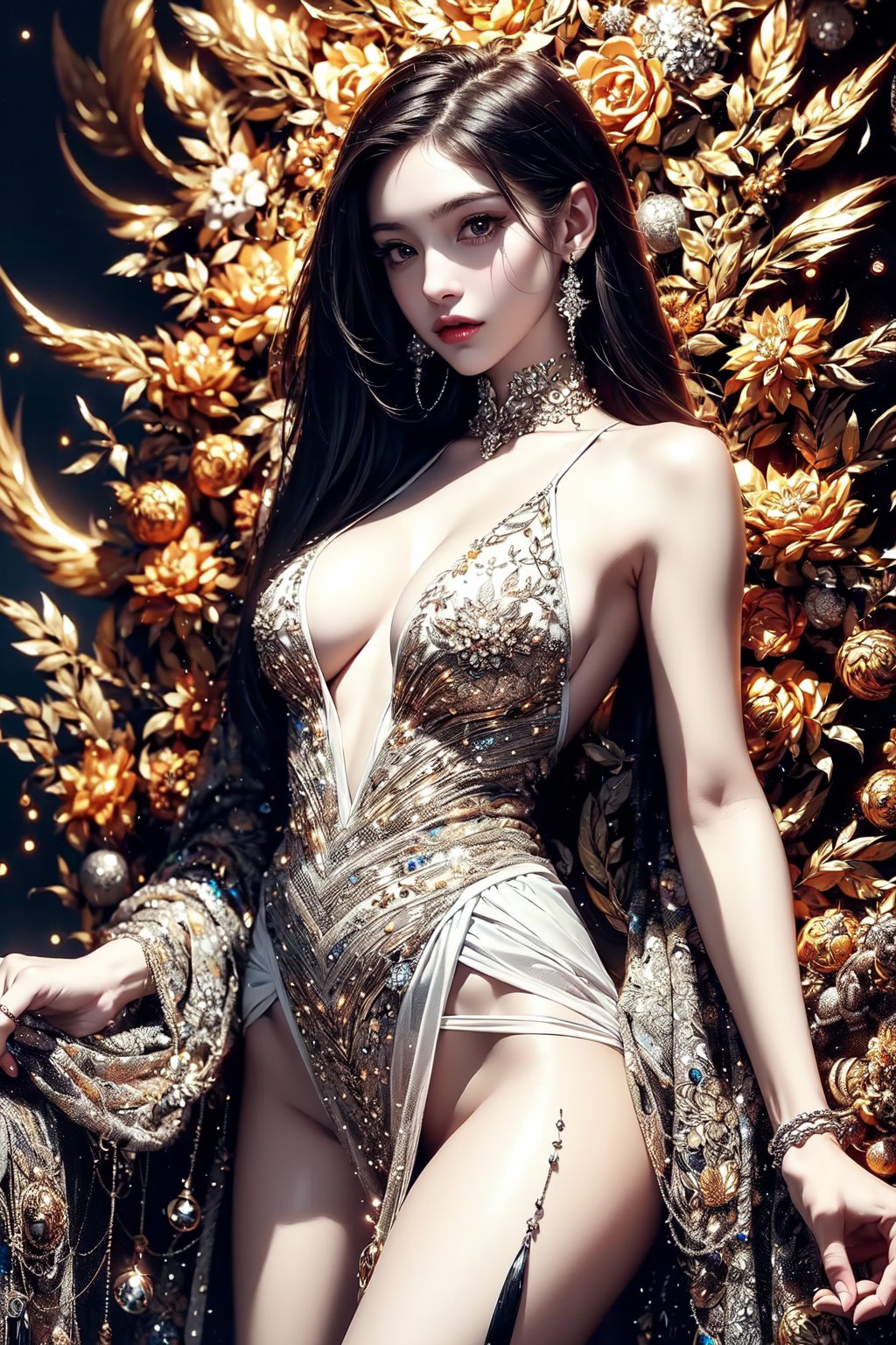 (Diana),  (above waist),  Black and white entanglement by ghostwolfone on Tensor.Art