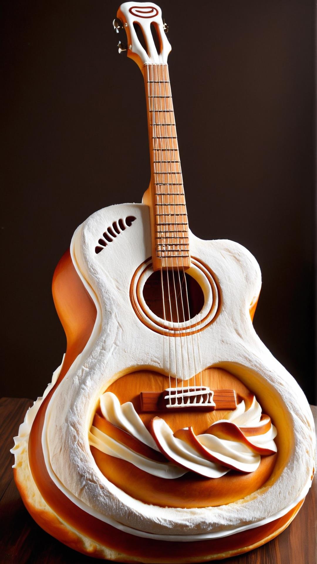 <lora:SemlaStyleXL:1>SemlaStyle guitar, made out of semla, (Masterpiece:1.3) (best quality:1.2) (high quality:1.1)