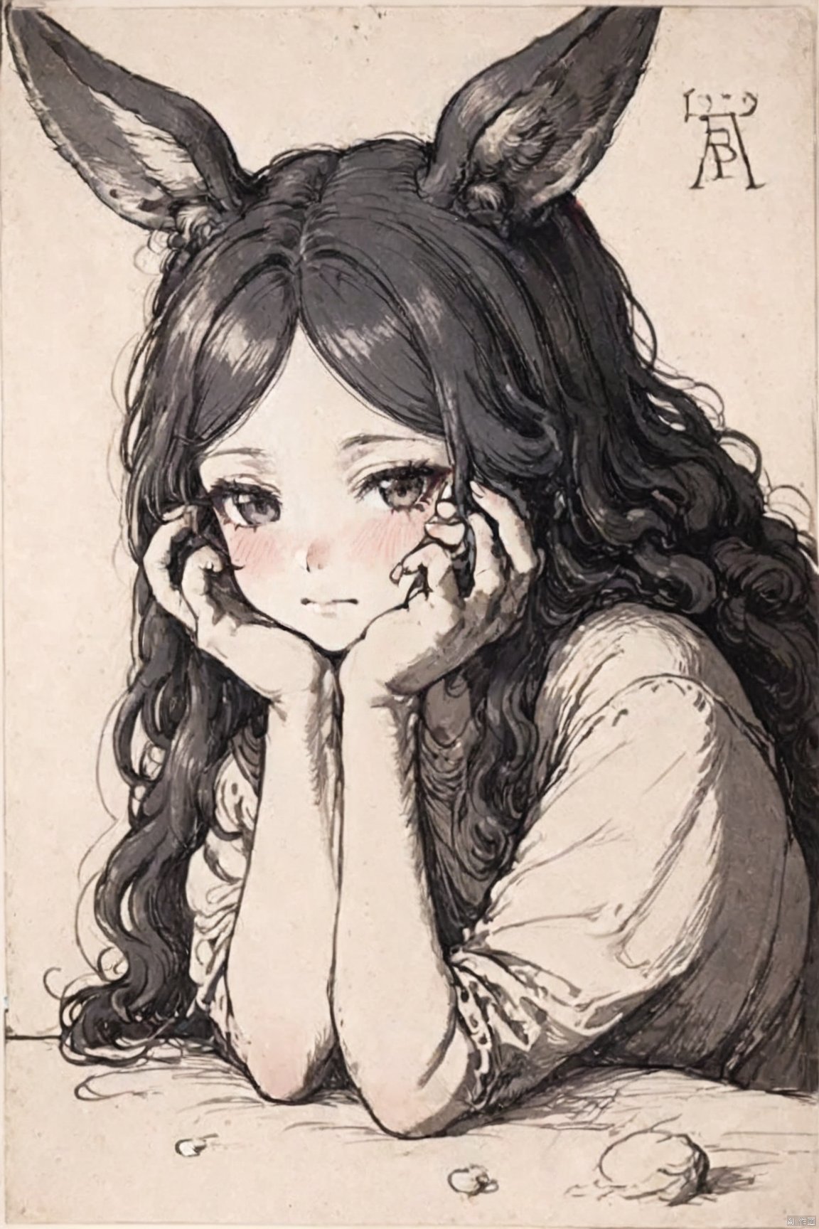 hands on face,  seductive leaning forward detailed skin,  ((black hair)) by bearbear on Tensor.Art