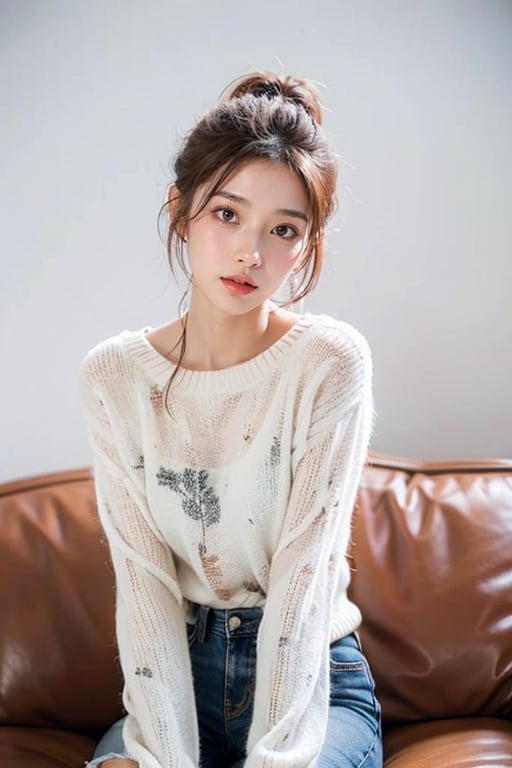 1girl,  sweater,  white background by TXZN on Tensor.Art
