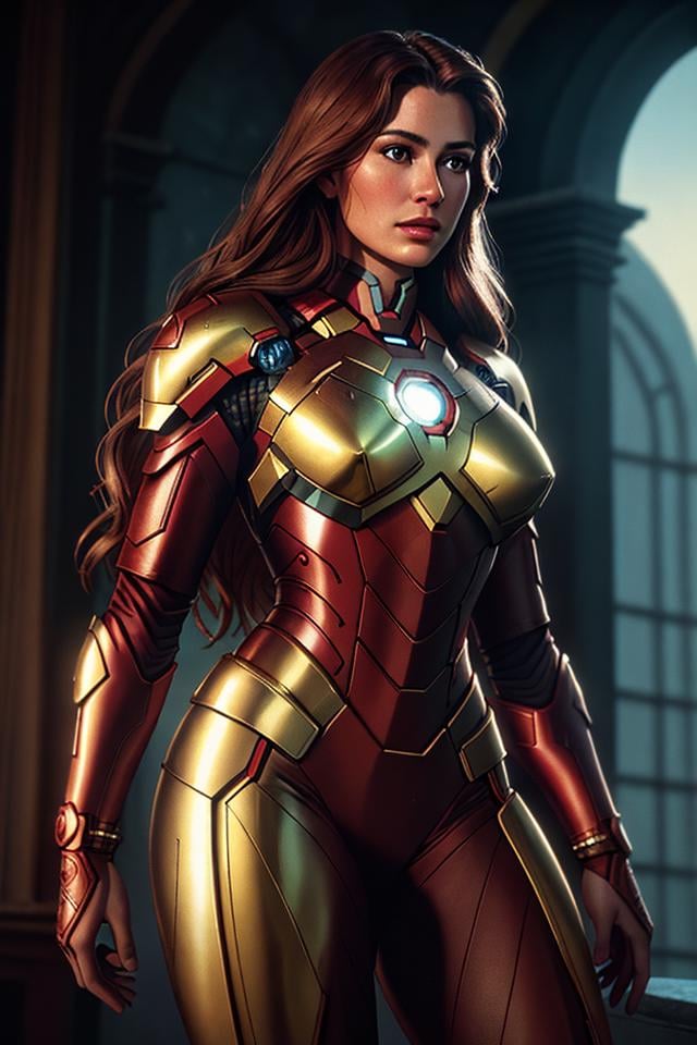 analog film photo Closeup fullbody portrait of female Ironman, crimsone long hair, intricate background, atmospheric scene, masterpiece, best quality, (detailed beautiful face, detail skin texture, ultra-detailed body:1.1), fantasy, feminine+, shiny wet skin, looking at viewer, modelshoot style, (extremely detailed CG), photo of beautiful artwork, High Detail, Sharp focus, dramatic+, (photorealistic), Intricate, handsome, . faded film, desaturated, 35mm photo, grainy, vignette, vintage, Kodachrome, Lomography, stained, highly detailed, found footage