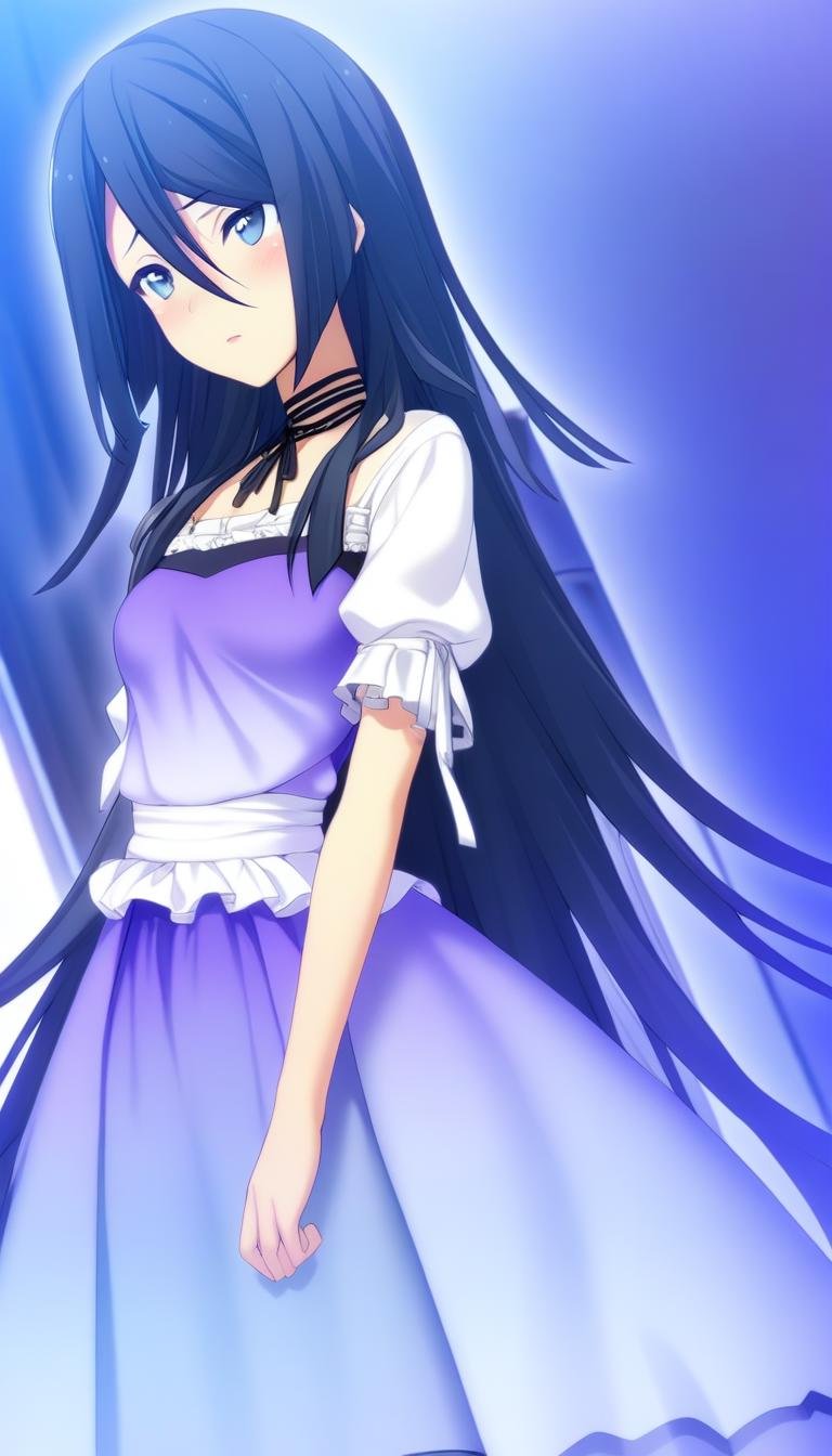 1girl,  Himuraki Mizuha,  purple gradient dress by CruZz127 on Tensor.Art
