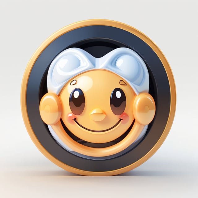 3D icon smiley face element ,3D icon, ,vector illustration