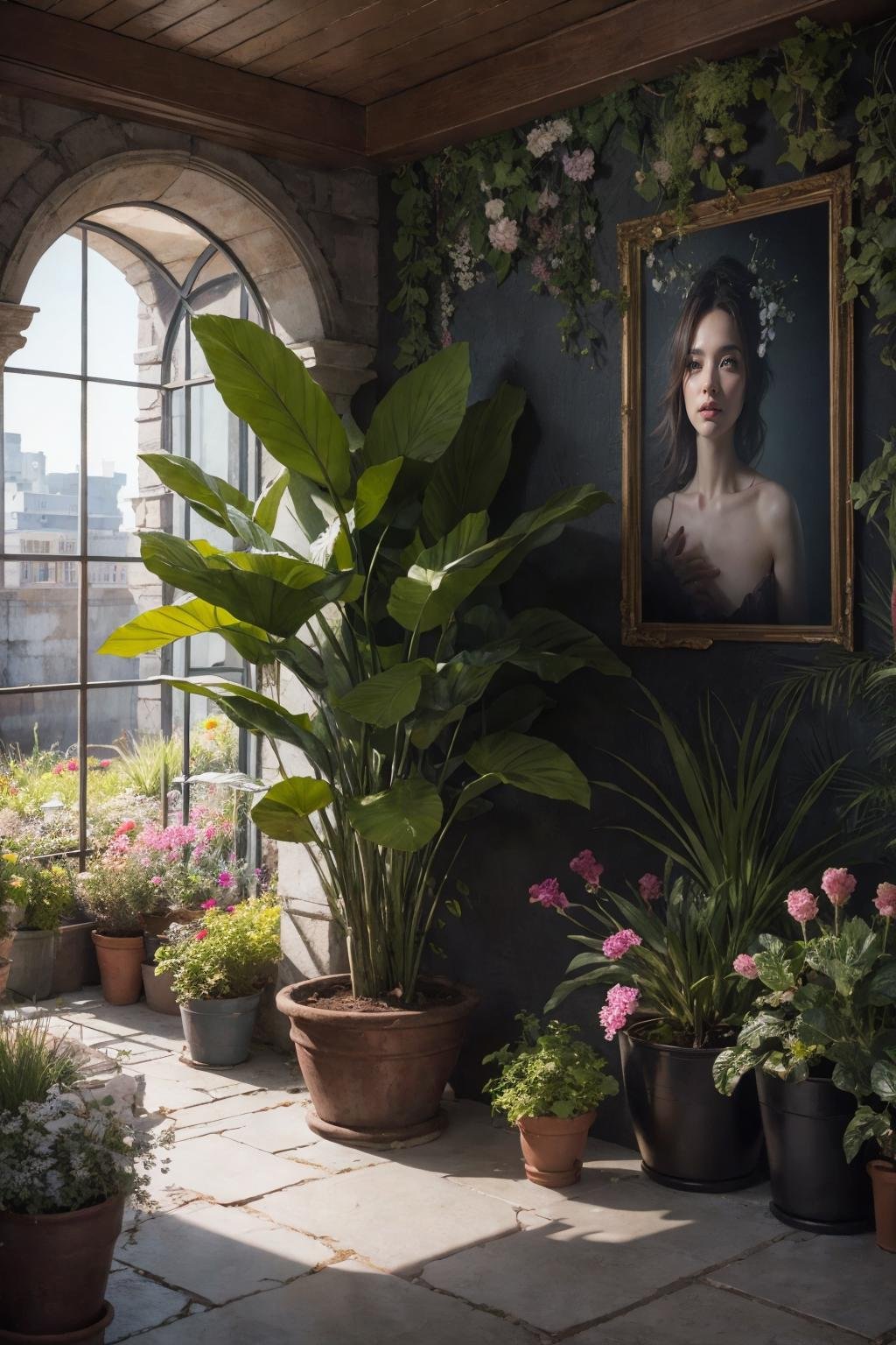 A portrait photo-realistic rendering of beautiful efl in the garden,  , by Wick.J on Tensor.Art