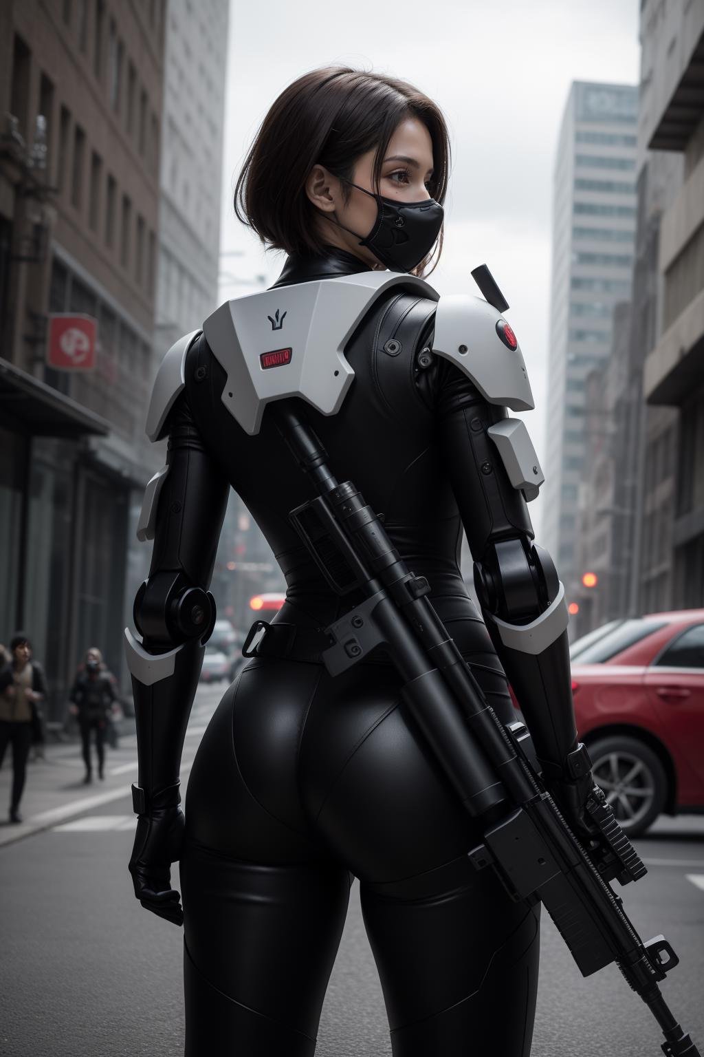 This is a CG Unity 8k wallpaper with ultra-detailed,  high-resolution and top quality in cyberpunk style,  dominated by bl...