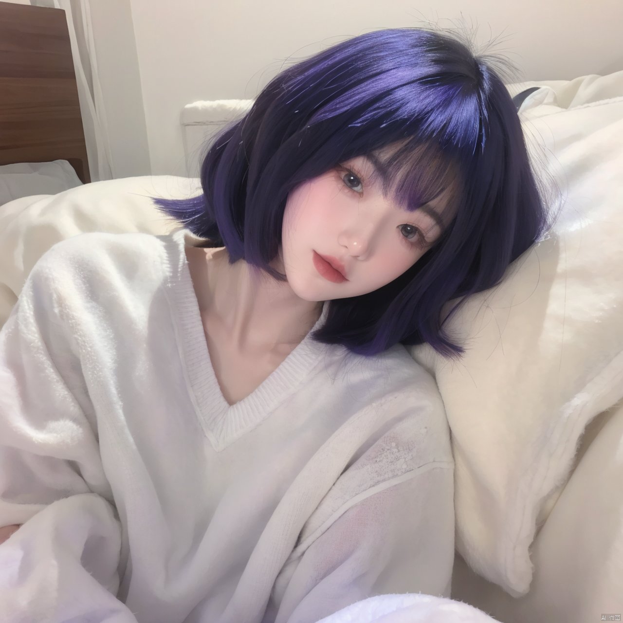 A Girl With Purple Hair,  Cute,  A Girl With Purple Hair by 宝拉熊 on Tensor.Art