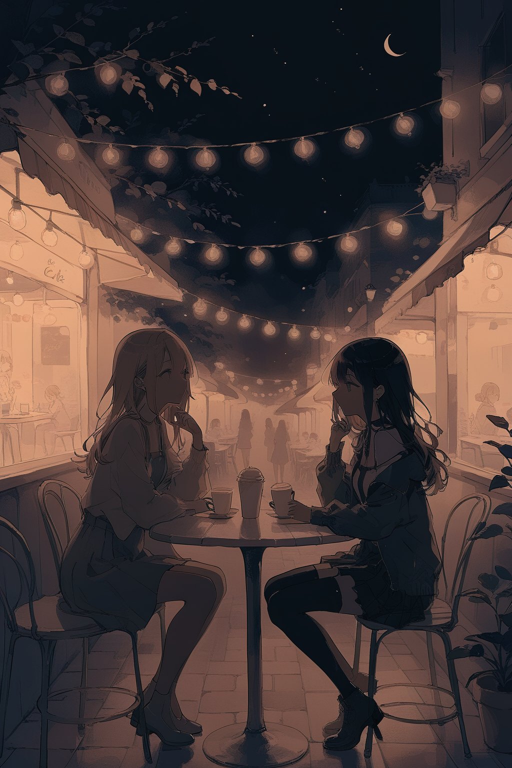 beautiful person, night, cafe, 2girls,
masterpiece, best quality, aesthetic