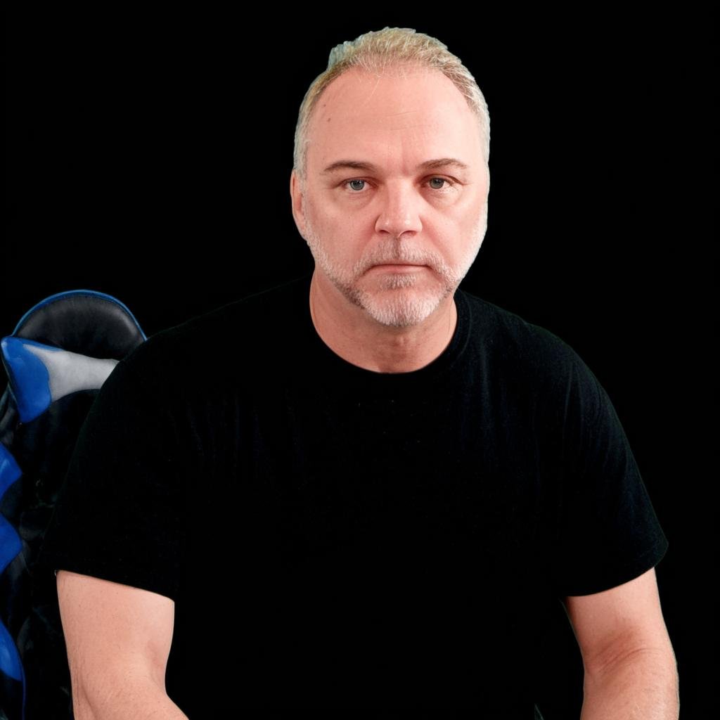 Craig Severance wearing a black shirt smiling at camera ,  (((Masterpiece))),  complex 3d render by Talk About News!  on T...