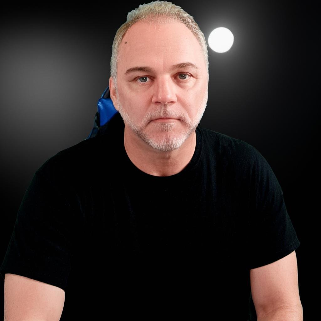 Craig Severance wearing a black shirt smiling at camera ,  (((Masterpiece))),  complex 3d render by Talk About News!  on T...
