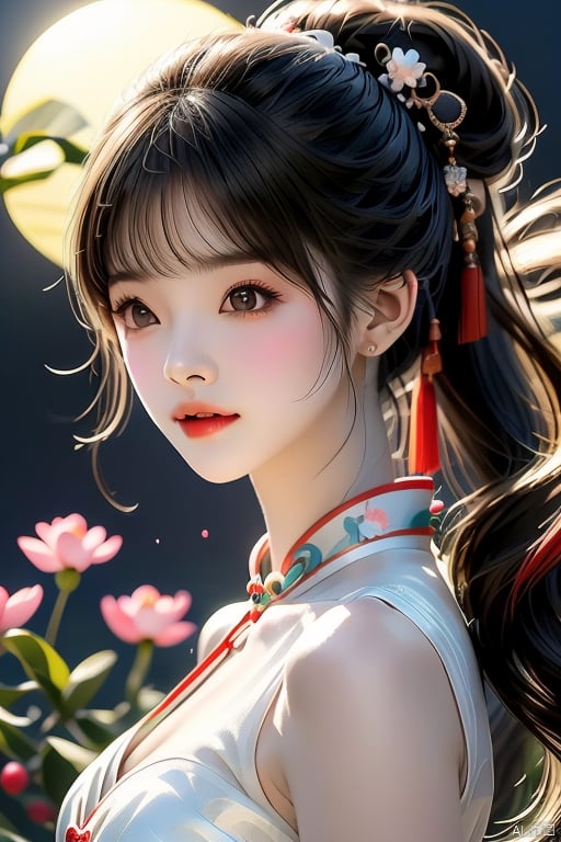 Ultra fine painting,  a beautiful girl with Chinese style,  slim face by 新月照澄湾 on Tensor.Art