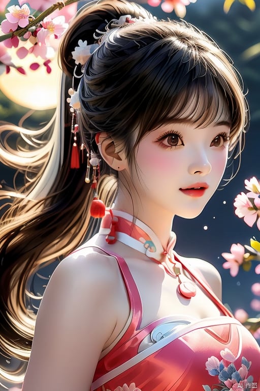 Ultra fine painting,  a beautiful girl with Chinese style,  slim face by 新月照澄湾 on Tensor.Art