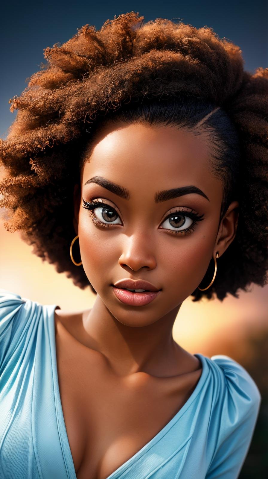 <lora:Sexy-Sudanese:1> dark skin, afro shaved head, high quality photography, hdr, smooth, sharp focus, high resolution, bokeh, deep of field, <lora:add_detail:1>  <lora:p3r3zstyle_v3:0.6>