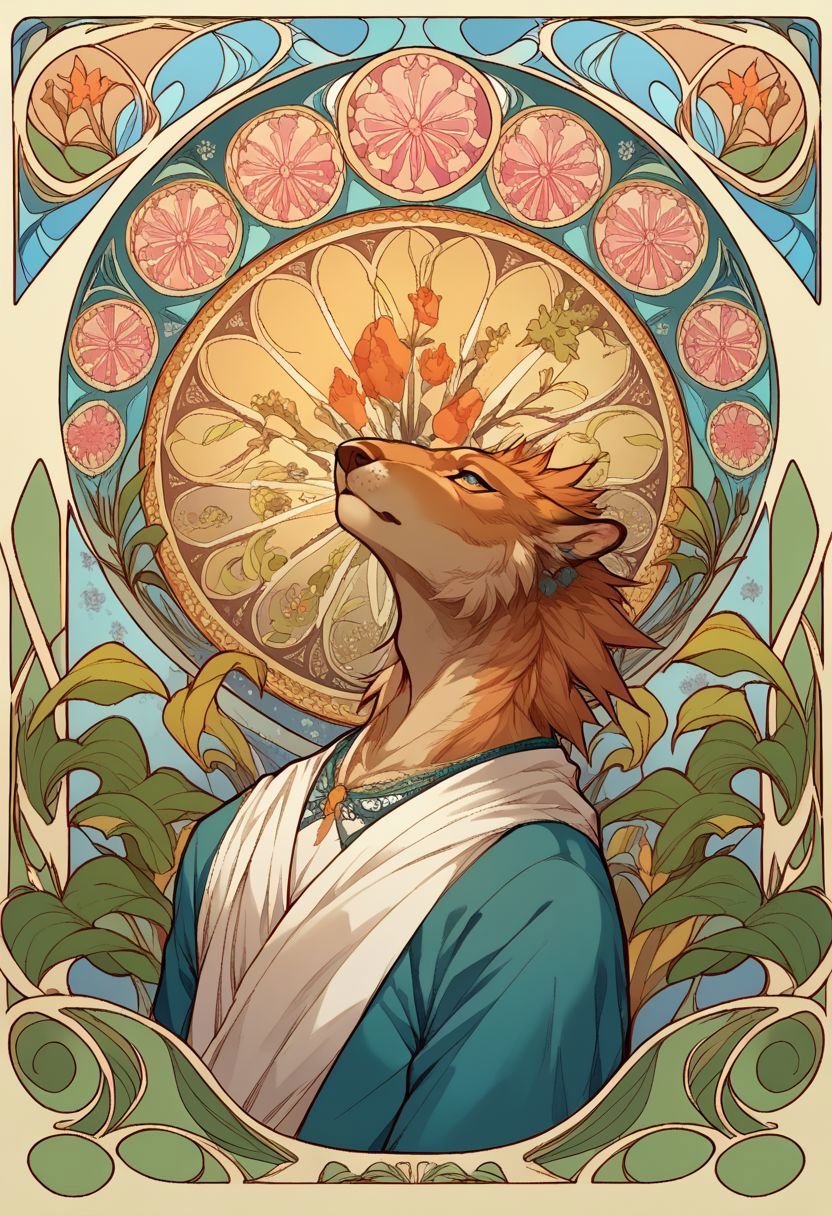 score_9, score_8_up, score_7_up, source_furry,art nouveau