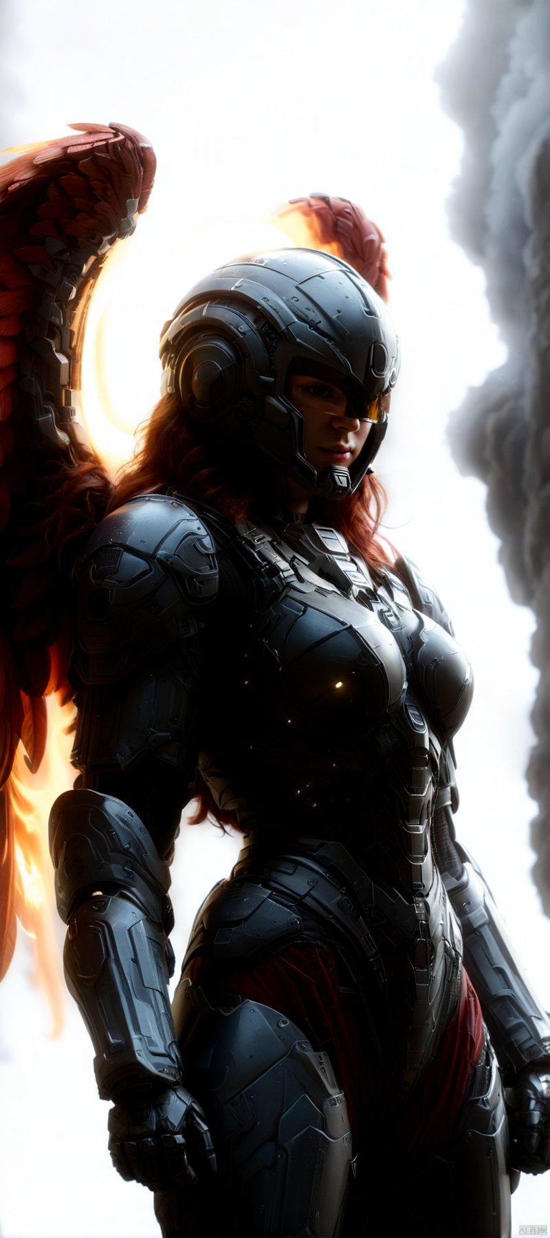 1 girl, flame body, masterpiece, top quality,phoenix dark is x-men, beautiful and aesthetic:1.2, (1girl:1.3), (full body:1.5),red suitbody ,looking at viewer,fire hair, extreme detailed,(fire hands:1.5),fire,smoke,goddess, detailed, detail fingers, detail face, masterpiece,ultra realistic,32k,extremely detailed cg unity 8k wallpaper, best quality, cinematic photography, movie mood, cinematic light, compelling composition, storytelling elements, conveys emotion, mood, and narrative depth, creating visually striking images that feel like still frames from a film, cinematic portrait photography, capture subject in a way that resembles a still frame from a movie, cinematic lighting, story, narrative quality, drawing viewers into the scene and evoking a sense of cinematic immersion, capturing emotion, professional, engaging, compelling composition, night photography, nocturnal beauty, city lights, starry skies, celestial wonders, moonlit landscapes, urban glow, capturing the essence of darkness, ethereal atmosphere, dramatic shadows, magical ambiance, long exposure techniques, expert use of light sources, heavenly breasts,colorful gradient,score_9_up score_8_up score_7_up,damimi,spear and shield,utashimadg fishnets mecha leotard armor, hkmagic,wearing fist gauntlets, hkstyle,mecha angel soldier,((hold spear and shield:1.5)),hold trident,hkmecha,angel wings,wielding sword,mad-hvybdyarmr heavy body armor helmet