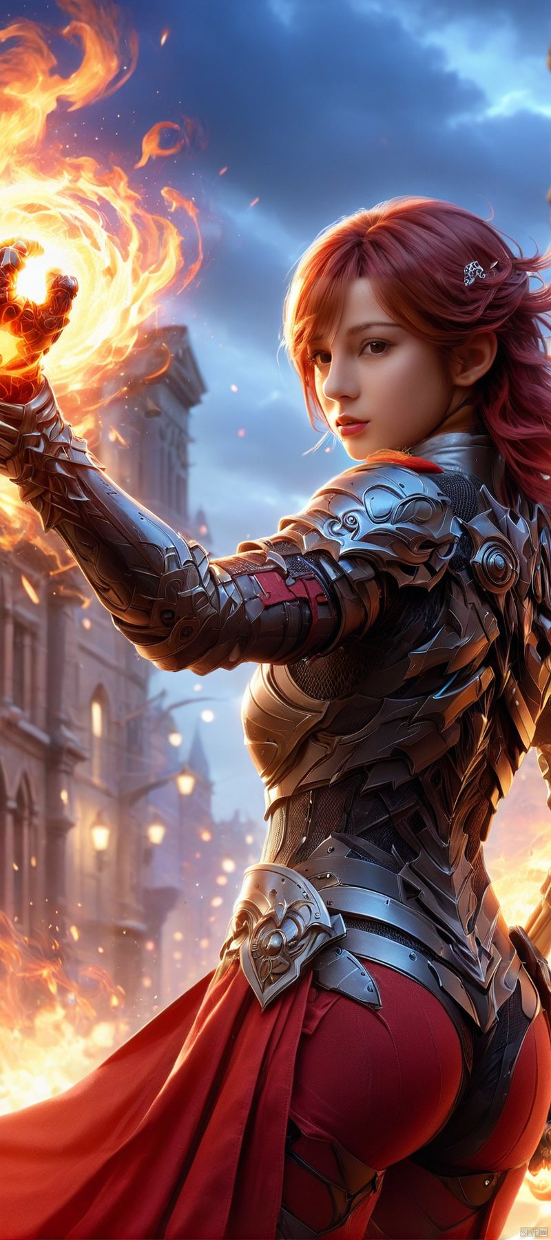 1 girl, flame body, masterpiece, top quality,phoenix dark is x-men, beautiful and aesthetic:1.2, (1girl:1.3), (full body:1.5),red suitbody ,looking at viewer,fire hair, extreme detailed,(fire hands:1.5),fire,smoke,goddess, detailed, detail fingers, detail face, masterpiece,ultra realistic,32k,extremely detailed cg unity 8k wallpaper, best quality, cinematic photography, movie mood, cinematic light, compelling composition, storytelling elements, conveys emotion, mood, and narrative depth, creating visually striking images that feel like still frames from a film, cinematic portrait photography, capture subject in a way that resembles a still frame from a movie, cinematic lighting, story, narrative quality, drawing viewers into the scene and evoking a sense of cinematic immersion, capturing emotion, professional, engaging, compelling composition, night photography, nocturnal beauty, city lights, starry skies, celestial wonders, moonlit landscapes, urban glow, capturing the essence of darkness, ethereal atmosphere, dramatic shadows, magical ambiance, long exposure techniques, expert use of light sources, heavenly breasts,colorful gradient,score_9_up score_8_up score_7_up,damimi,spear and shield,utashimadg fishnets mecha leotard armor, hkmagic,wearing fist gauntlets, hkstyle,mecha angel soldier,((hold spear and shield:1.5)),hold trident,hkmecha,angel wings,wielding sword,mad-hvybdyarmr heavy body armor helmet