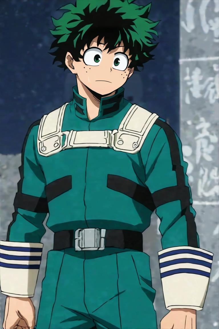 score_9, score_8_up, score_7_up, score_6_up, score_5_up, score_4_up, BREAK source_anime, anime screencap, , official style, , , depth of field, 1boy, solo, male focus, <lora:izuku_midoriya_pony:0.74>, izuku_midoriya, , , cop costume, science fiction alternate history, , <lora:sdxl_lightning_8step_lora:1>