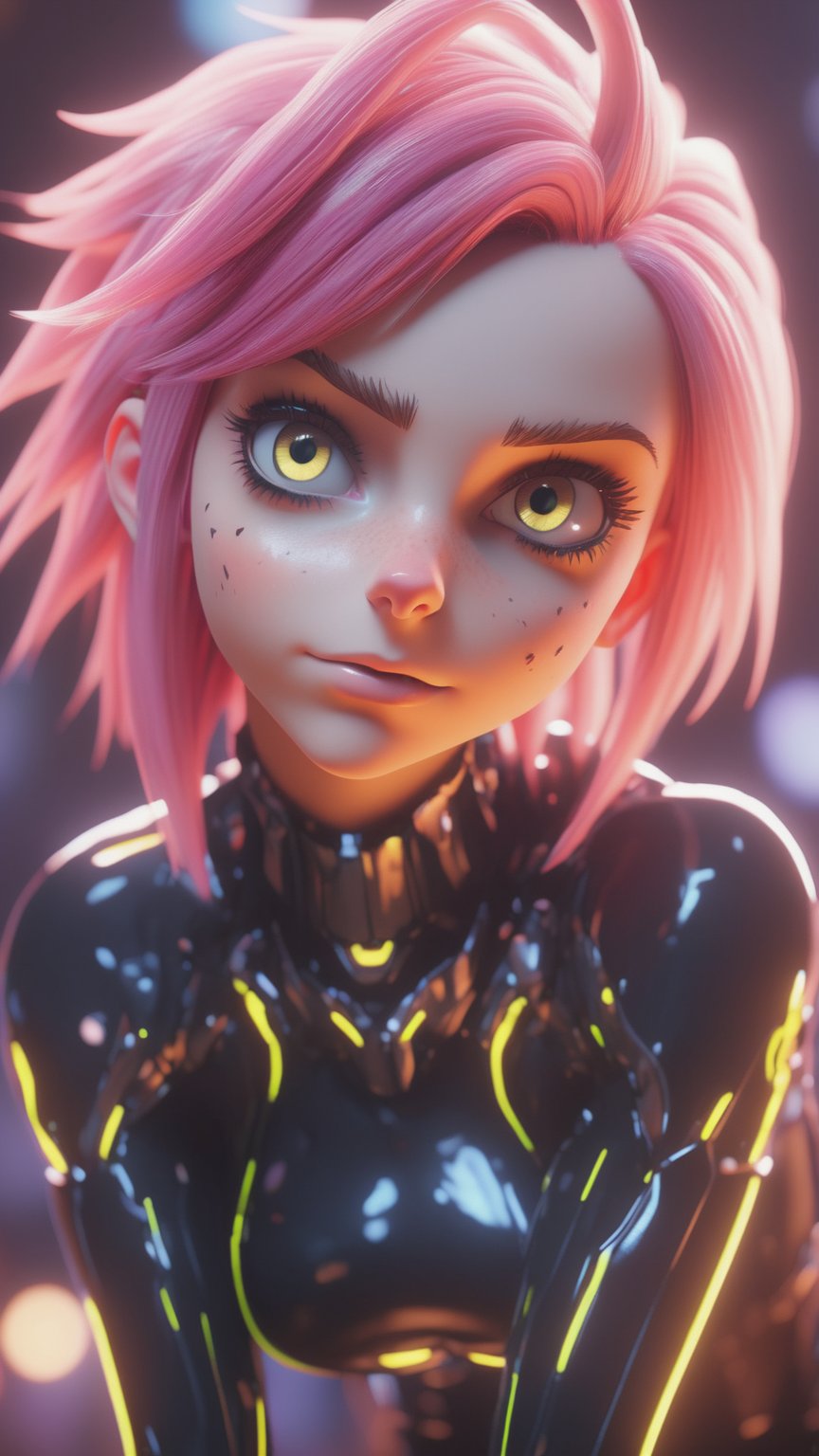 Macro script quality, ultra realistic,HD, HQ, 4K, 8K, high details, full body shot, perfect face, 1catgirl,Neon hair,bloom,depth of field,anime,