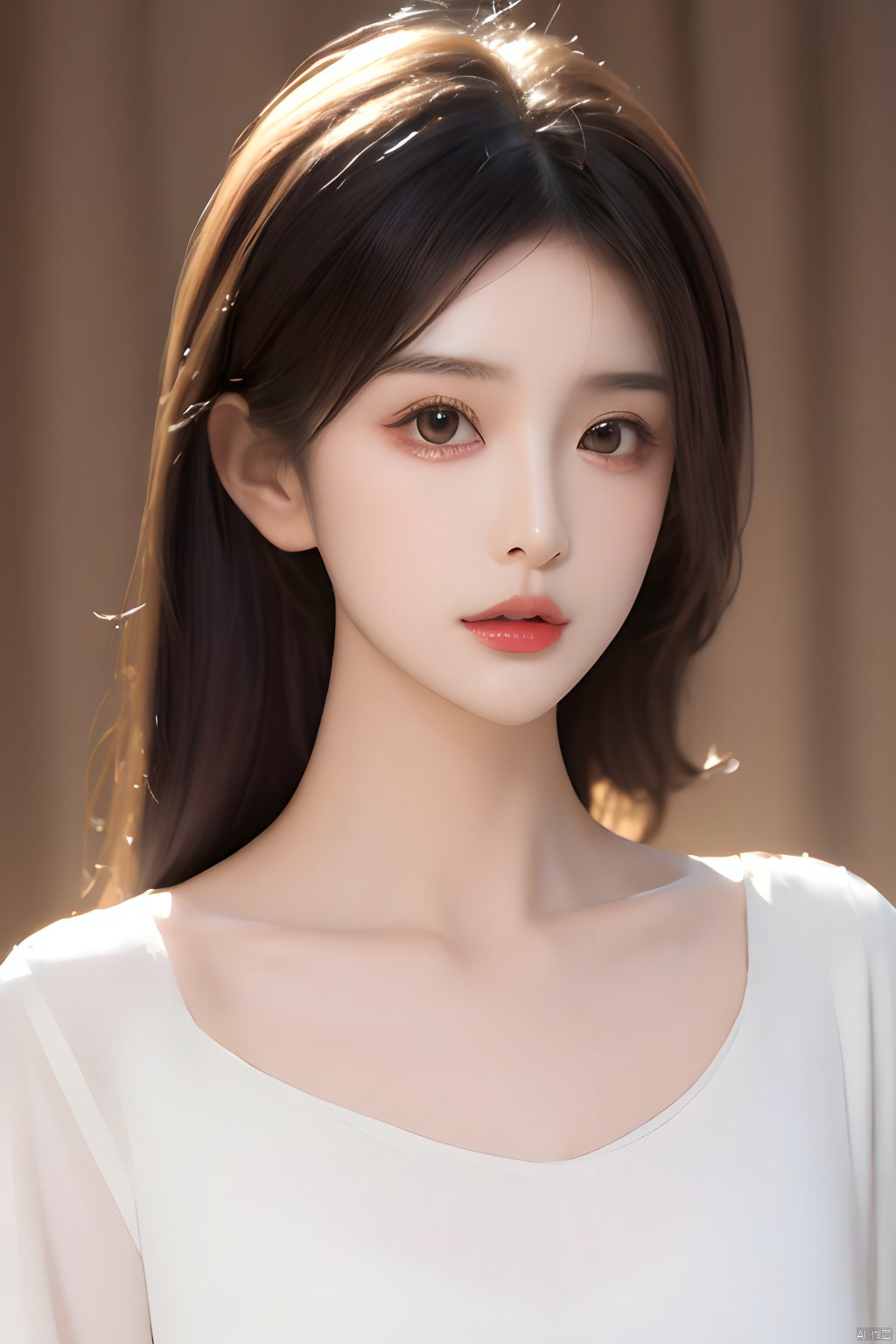  Best quality, masterpiece, ultra high res, (photorealistic:1.2), a girl,Depth of field, golden hour, (rim lighting:1.1), soft shadows, vibrant colors, hazy glow, painterly effect, dreamy atmosphere,A clear face,Black hair, long hair, straight hair,( white clothes:1.2),Tight clothes,Close-fitting clothes,Perfect facial features,Amazing beauty，collarbone, slender waist,Keywords colored lead, national style, hand painting,Mystery,