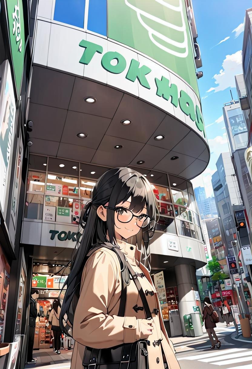 1girl,  solo,  glasses by swingwings on Tensor.Art