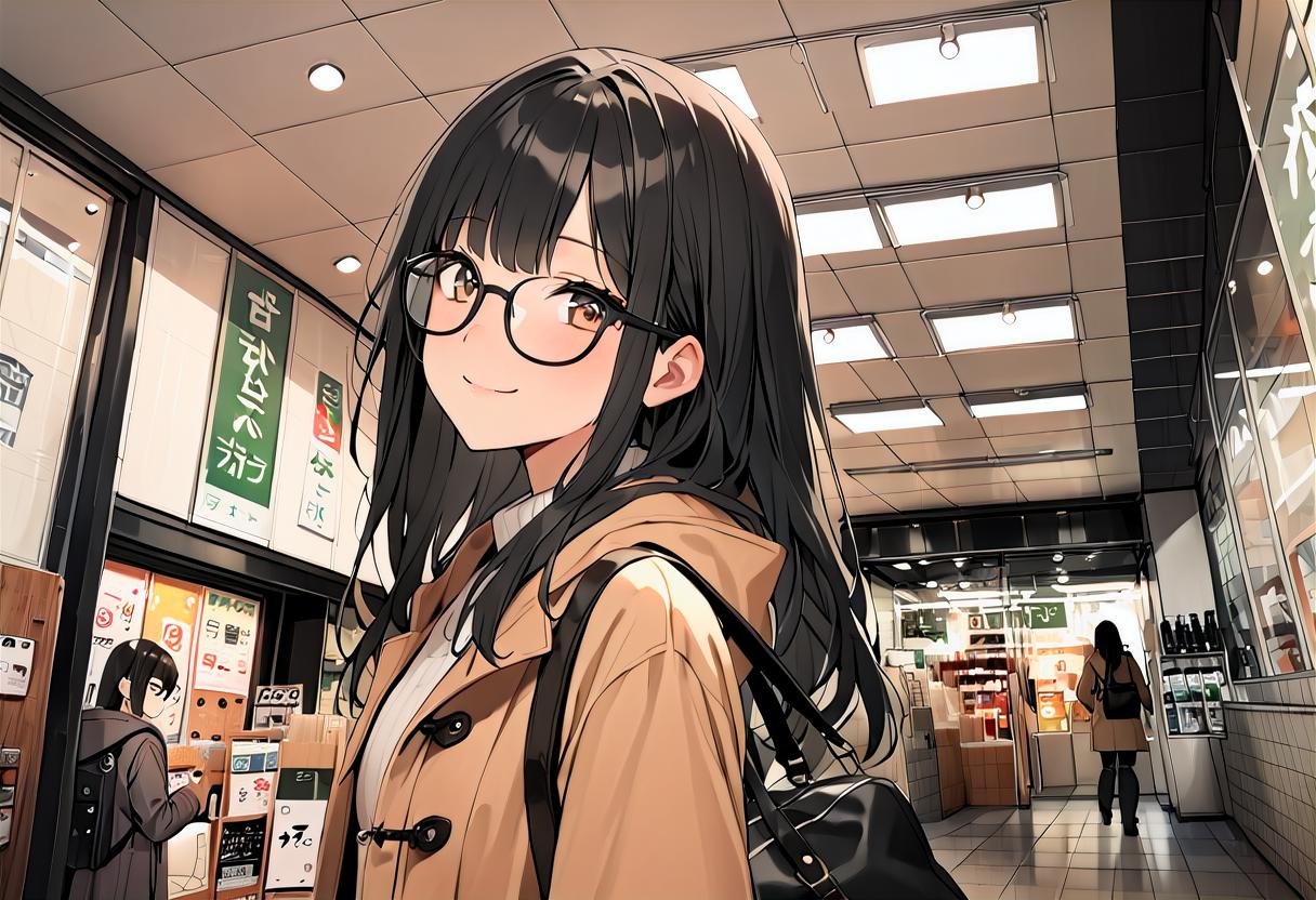 1girl,  solo,  glasses by swingwings on Tensor.Art