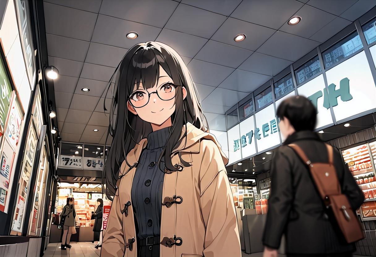 1girl,  solo,  glasses by swingwings on Tensor.Art
