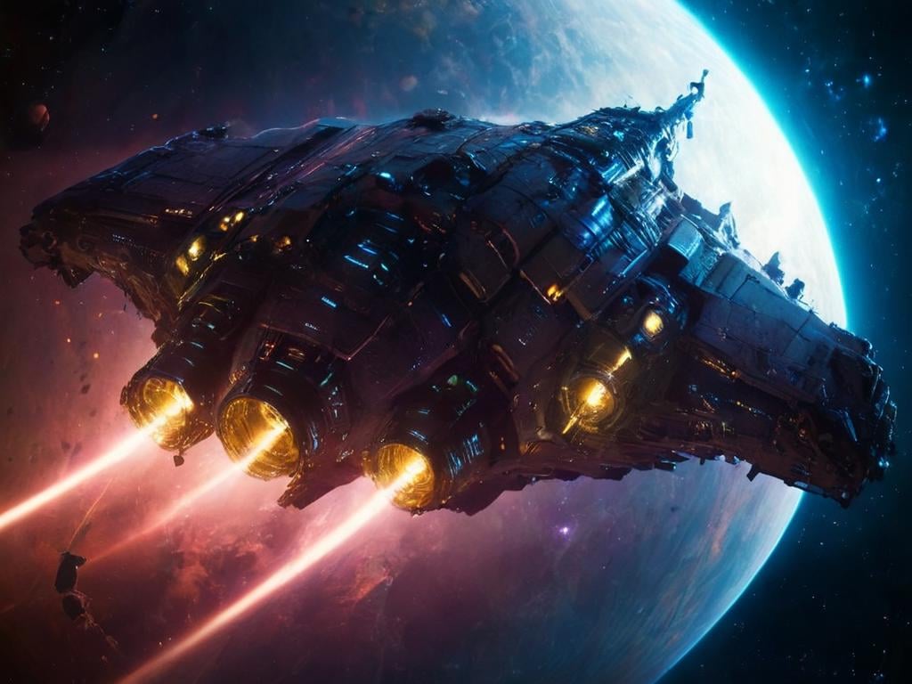 2500 Years Many Spaceships Set out to Colonize Planets,  An orderly fleet,  a hopeful journey by HHM on Tensor.Art