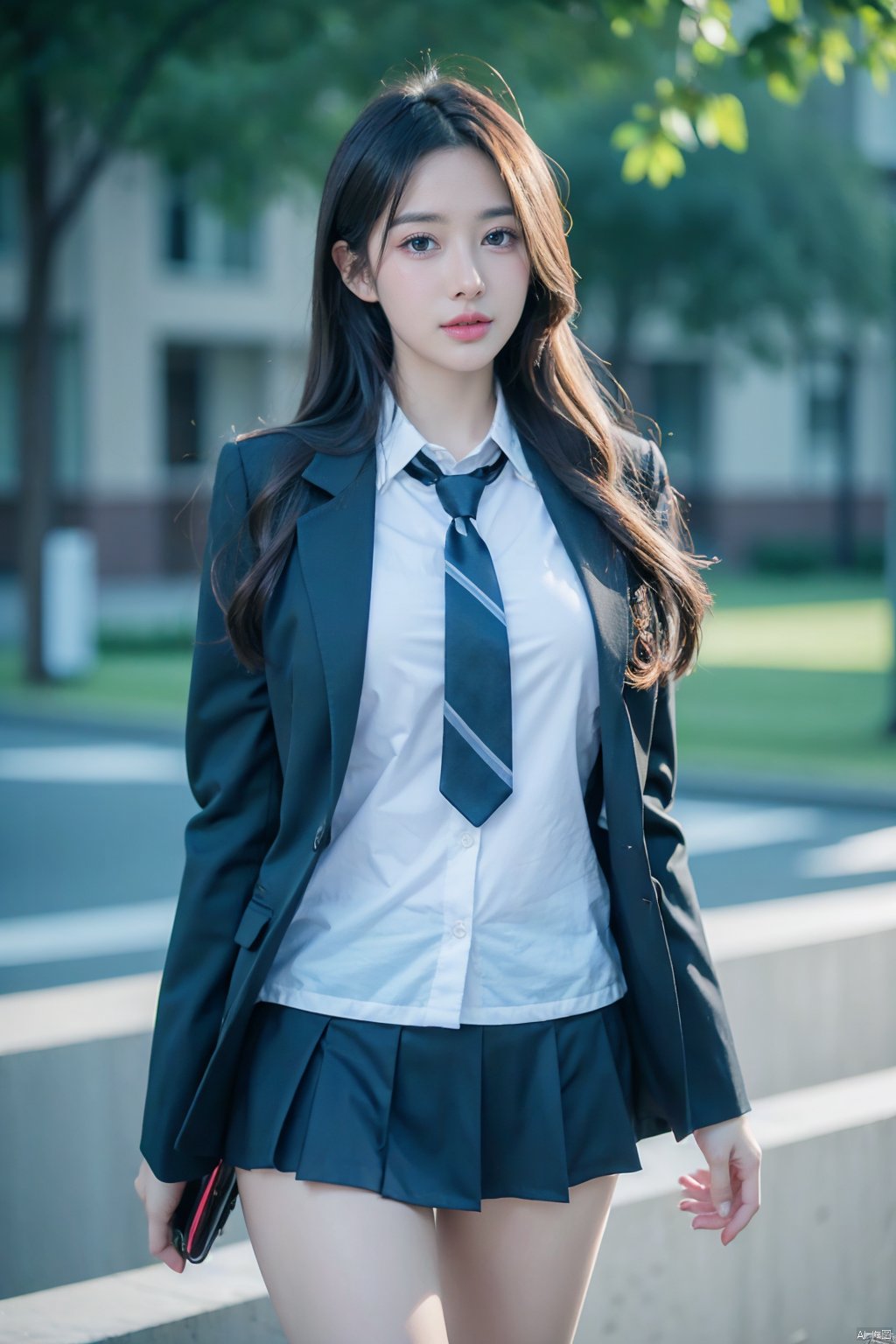  masterpiece,bestquality,realistic,8k,officialart,ultrahighres,school uniforms,1girl, depth of field