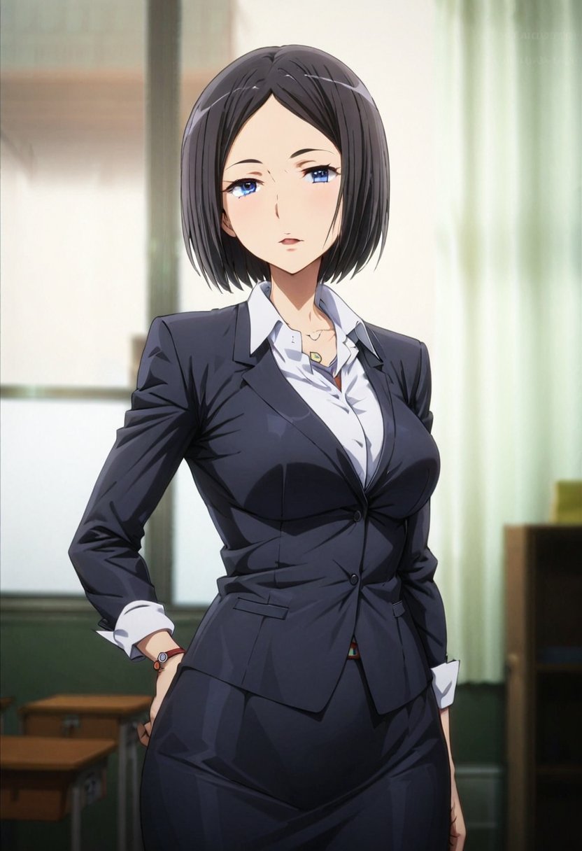 teacher ,  business suit ,  ( masterpiece by user_669393743098450127 on Tensor.Art