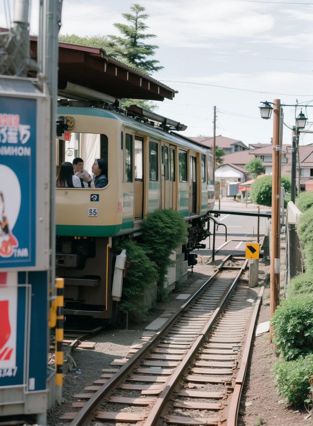 35mm —w 1920 —h 1080, fuji 50r 35mm, photo 15mm, photo 35mm, Train station in Japan during the daytime, high detail, realistic photography, 35mm format, Fujifilm 50R, 1920x1080 resolution, cinematic composition, natural lighting, vibrant colors, urban scenery, travel photography by Steve McCurry and Hiroshi Sugimoto, iconic location,fujifilm