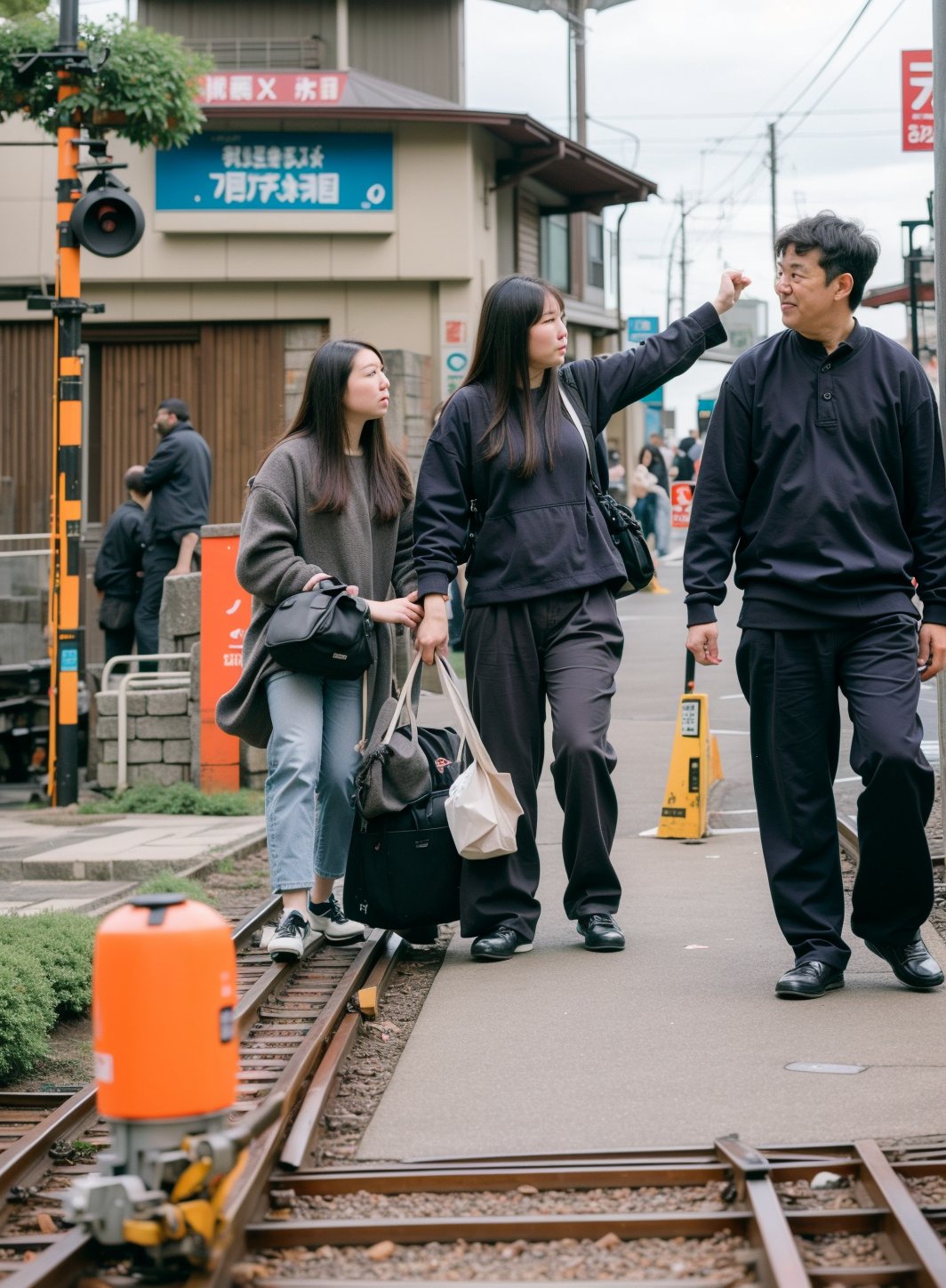 35mm —w 1920 —h 1080, fuji 50r 35mm, photo 15mm, photo 35mm, Train station in Japan during the daytime, high detail, realistic photography, 35mm format, Fujifilm 50R, 1920x1080 resolution, cinematic composition, natural lighting, vibrant colors, urban scenery, travel photography by Steve McCurry and Hiroshi Sugimoto, iconic location,fujifilm